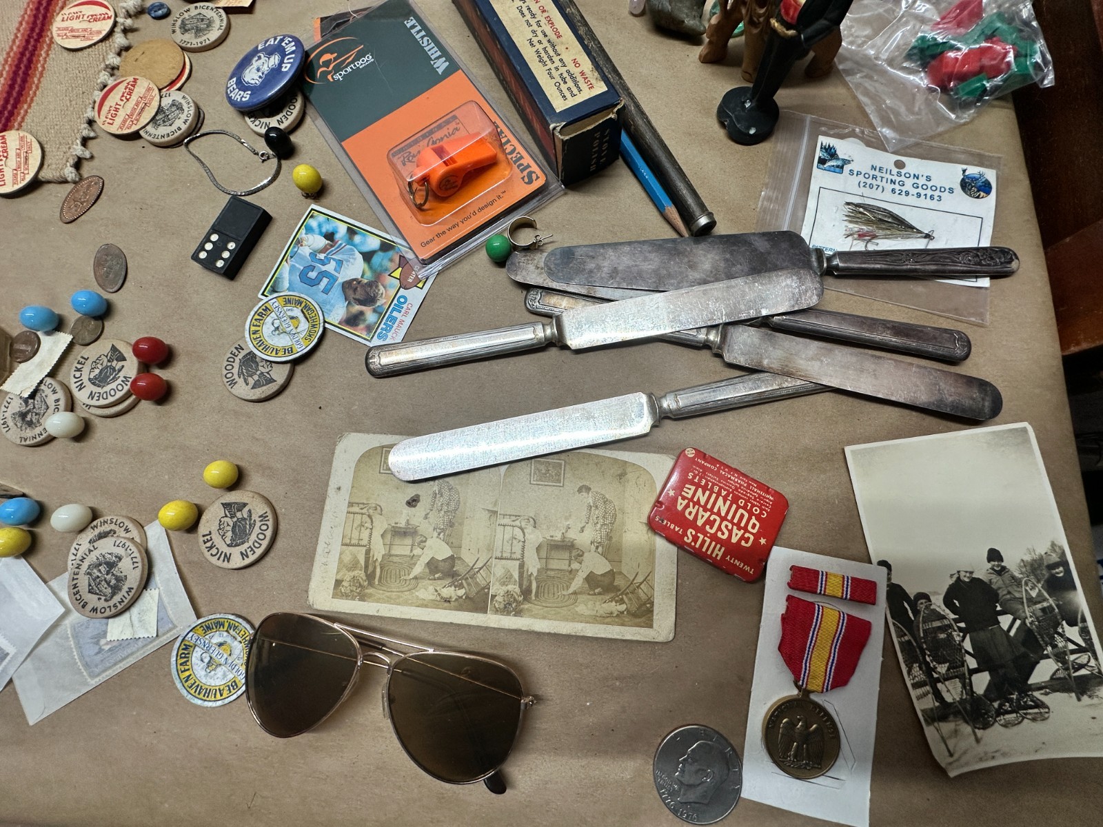 Junk Drawer Lot #5 – Random Antique Vintage Smalls – Coins Cards Jewelry Money