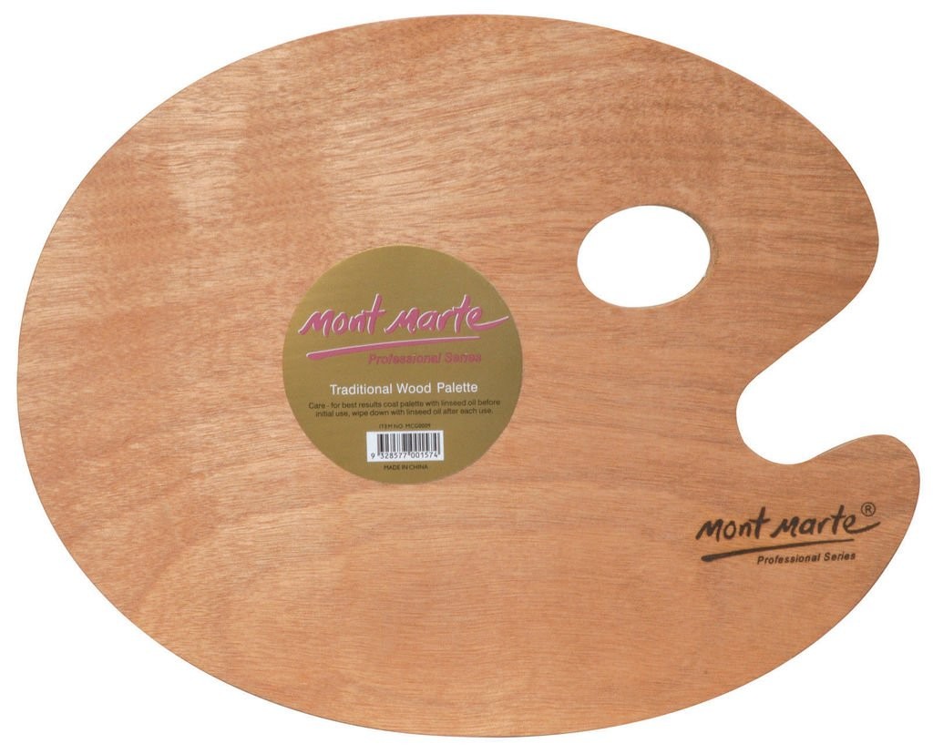 Mont Marte Oval Wood Palette 30X38Cm