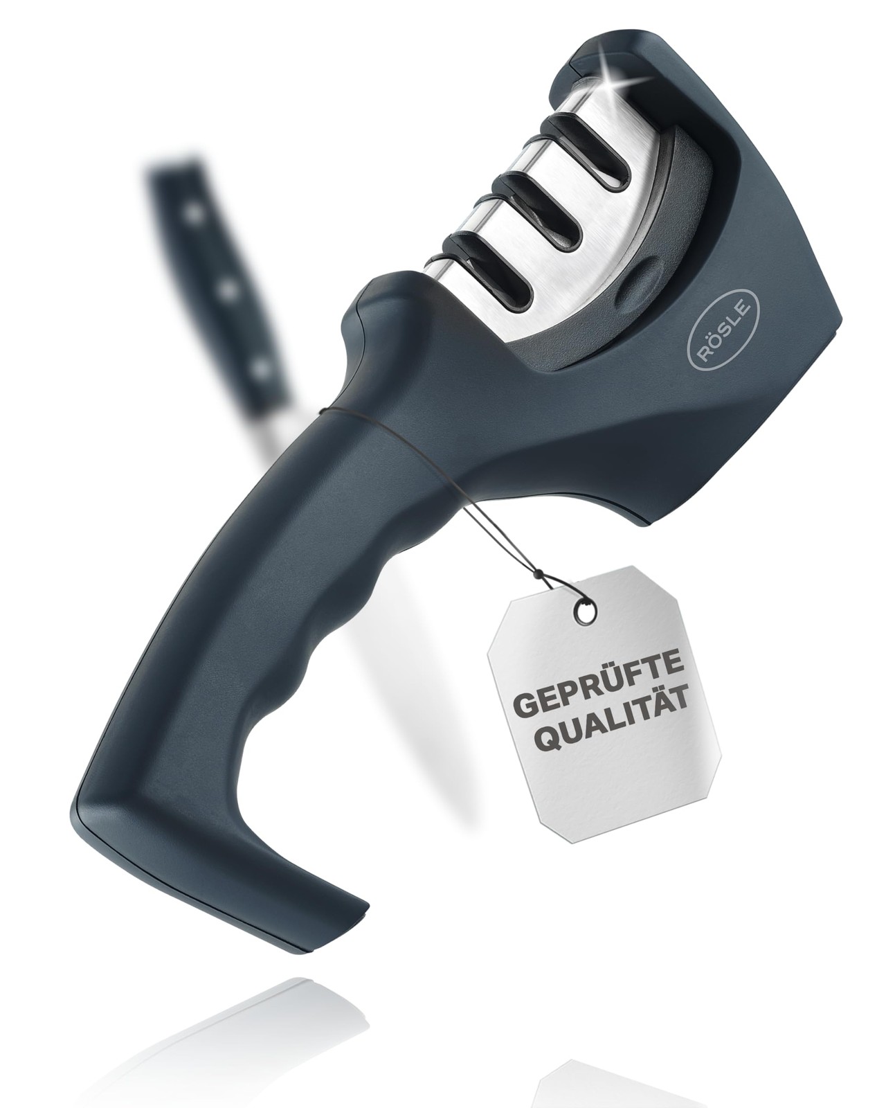 R√∂sle Knife Sharpener with 3 levels and Ergonomic Slip-Resistant Grip