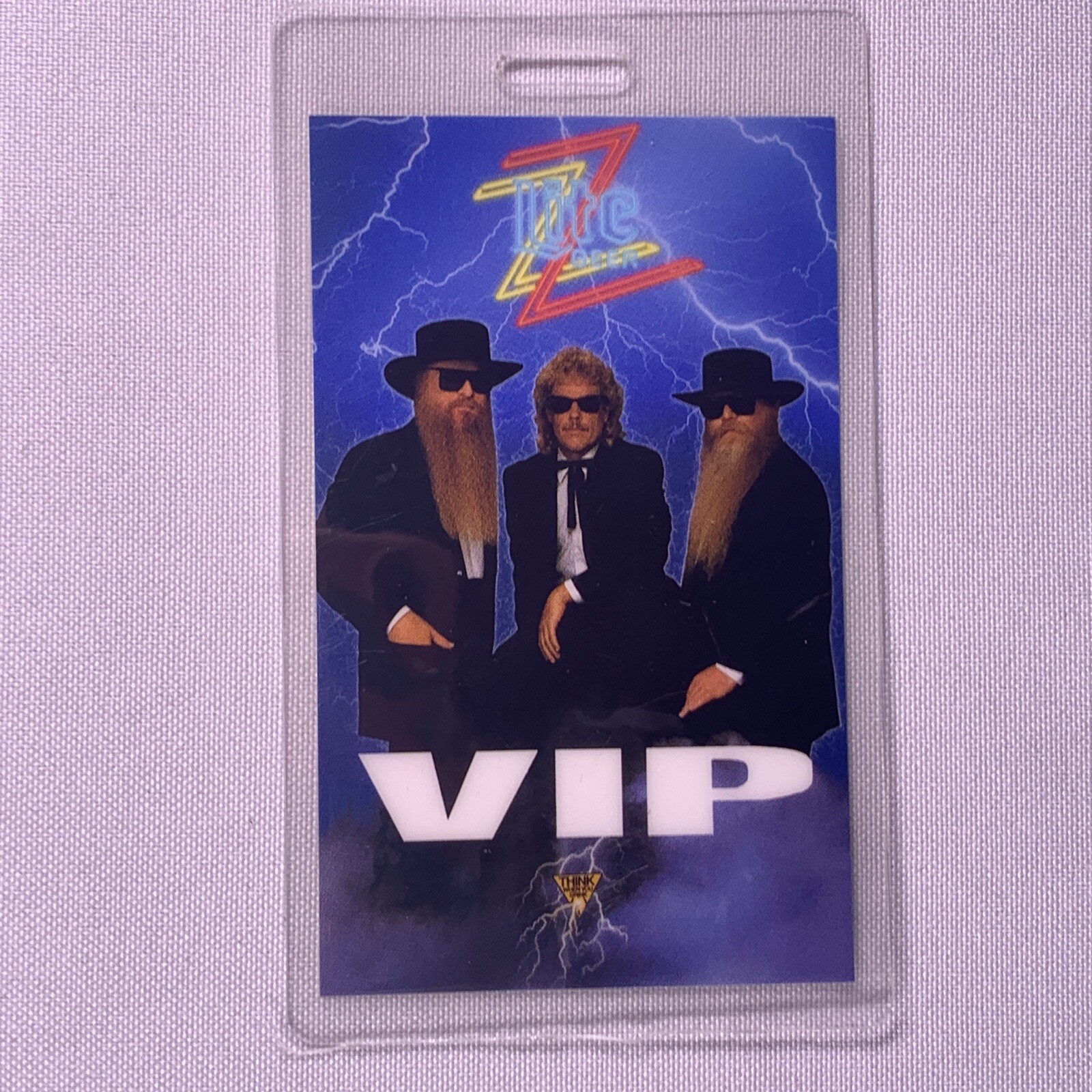ZZ Top Ticket Pass Original Vintage Miller Lite Recycler Tour Party Invite 1990
