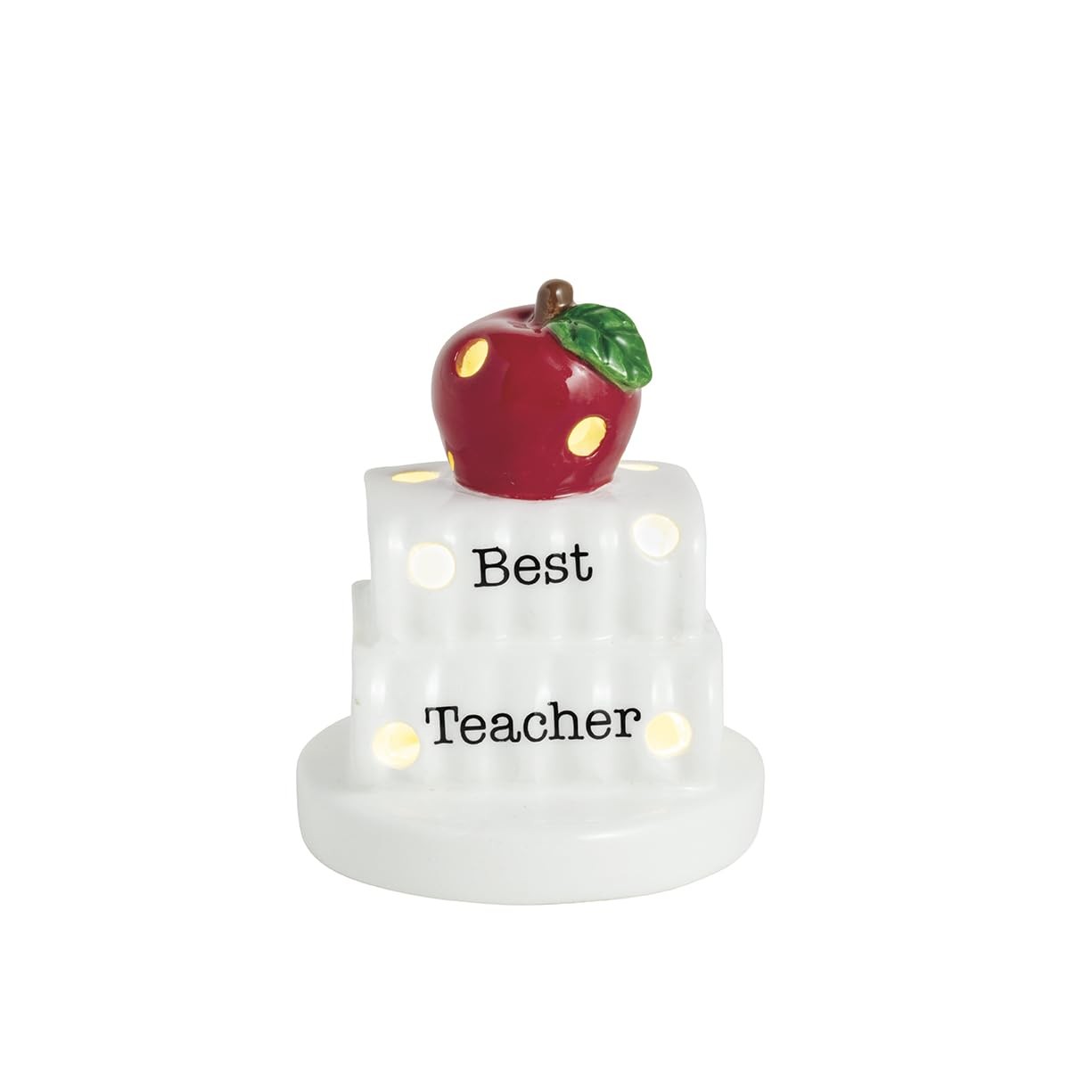 Mud Pie Red Ceramic Teacher LED Sitter