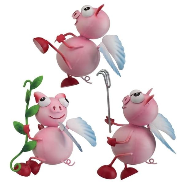 Regal Art & Gift 13894 – Pot Hugger Set/3 – Pig Lawn and Garden Animal Figurines