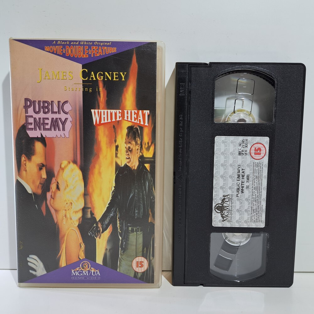 CRIME VHS TAPE The Public Enemy 1931 / White Heat 1949 PAL James Cagney