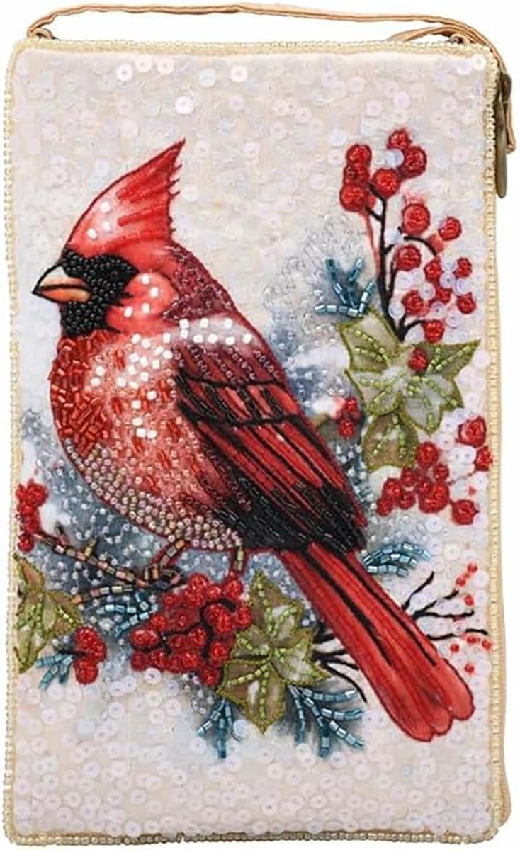 Bamboo Trading Club Bag Christmas Cardinal, 4.5-inch Width x 7.5-inch Height