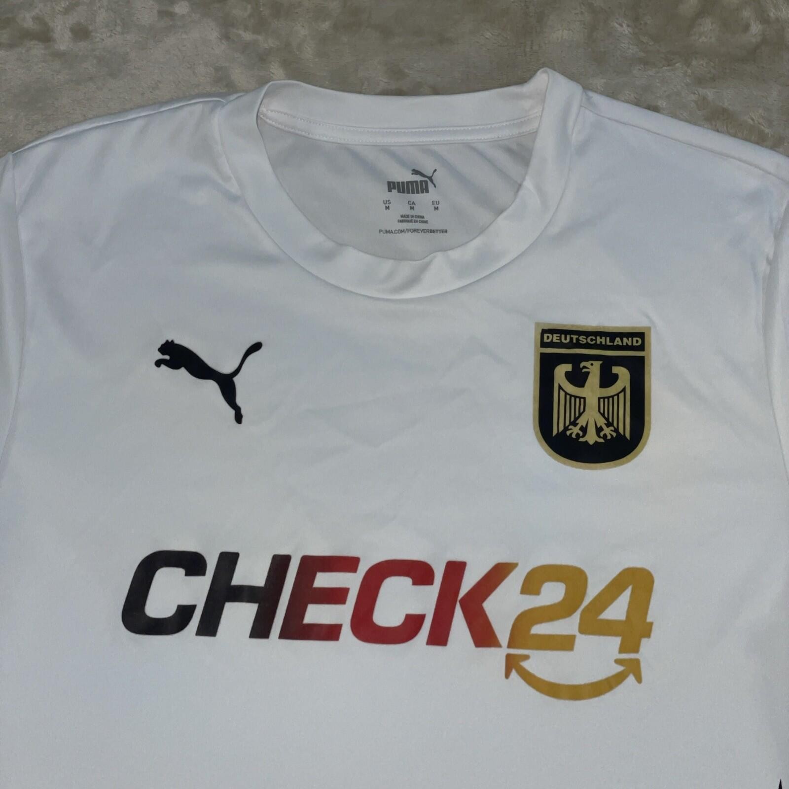 PUMA Germany 2024 Football Shirt Men’s Size MEDIUM CHECK24 White Soccer Jersey