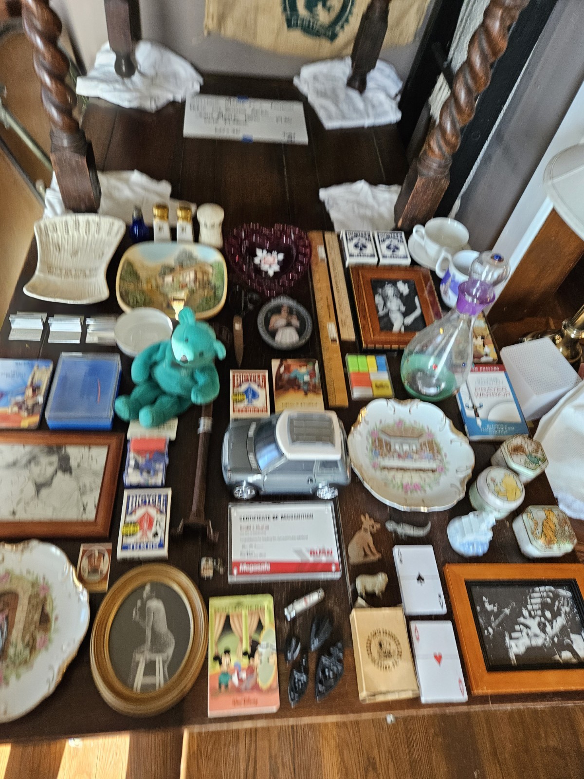 Junk Drawer Lot #1 Mixed Assortment Of China, Books, Toys, Photos, S&P Shakers