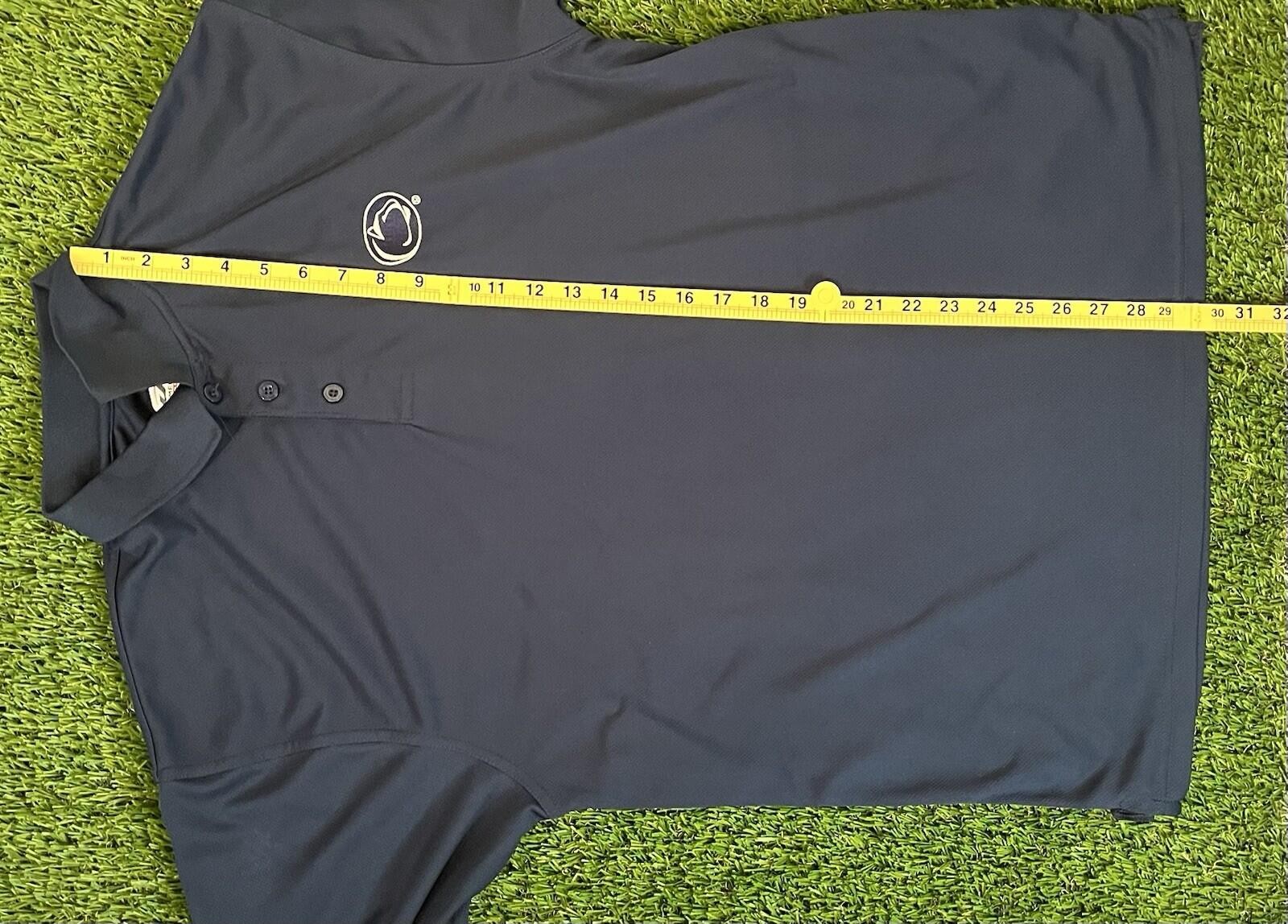J. America Mens Penn State Nittany Lions Navy Blue Golf Polo Shirt Mens Large