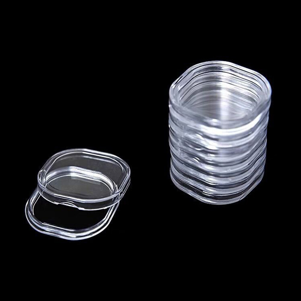 100Pcs 30mm Single Coin Capsules Plastic Storage Box Coins Collection Protector
