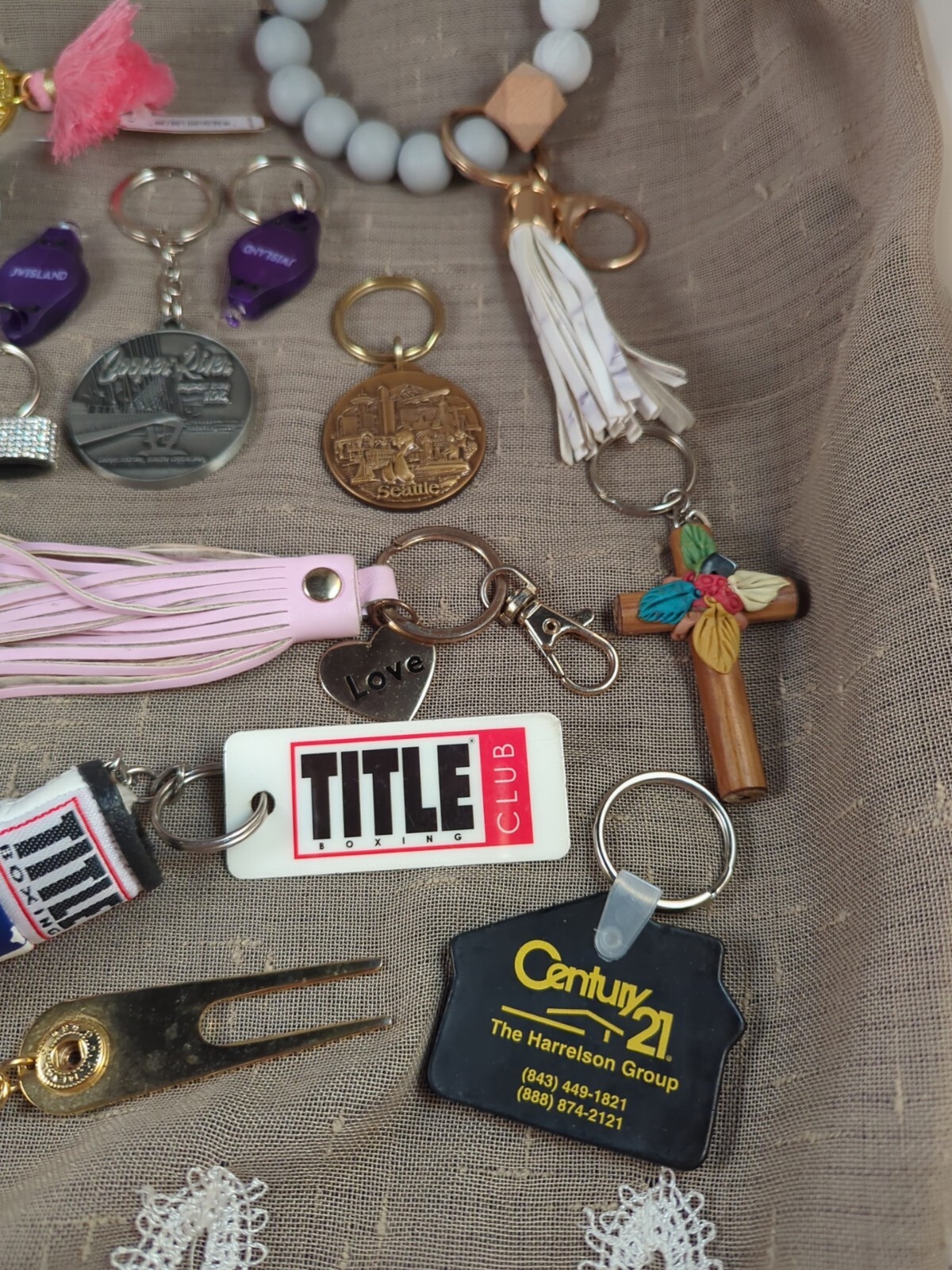 Junk Drawer Lot 20 Key Chains Rolfs Honduras Philippines Calypso Modela Boeing