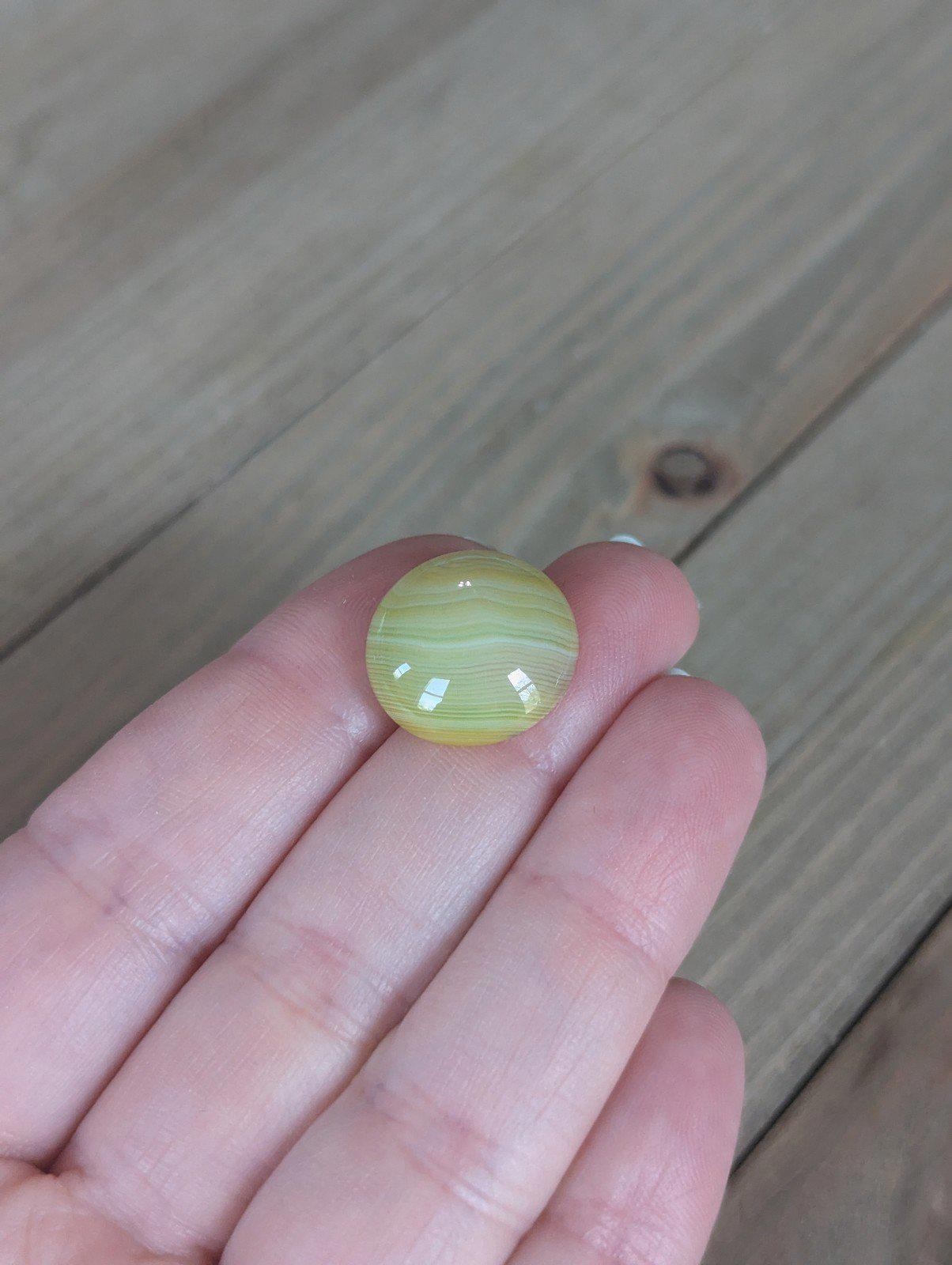 Yellow Agate Round Gemstone Cabochon 18x7mm