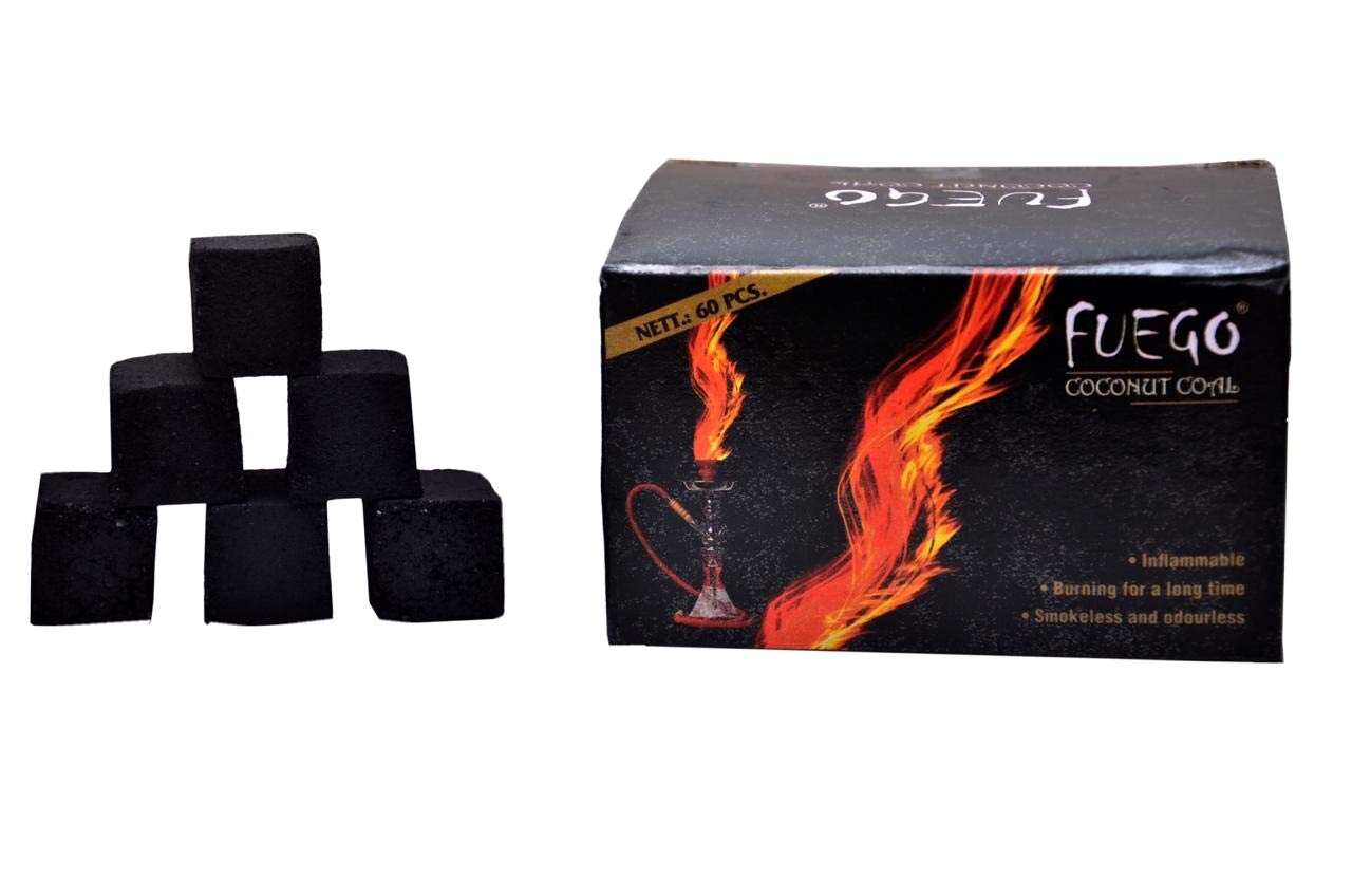 720 CT HOOKAH COCO FUEGO COCONUT ODERLESS Square CHARCOAL 10KG LOUNGE BOX CUBES