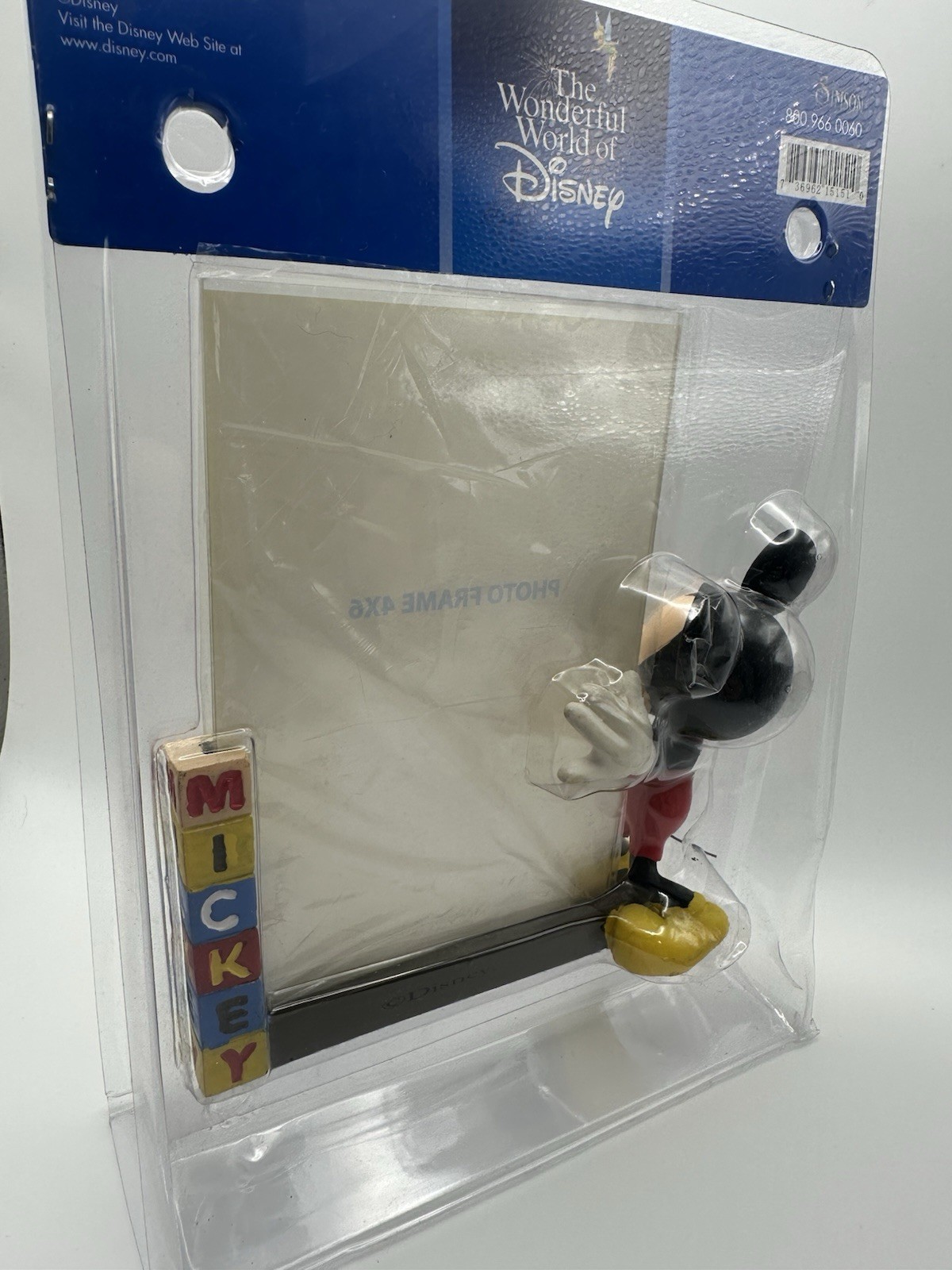 Disney Mickey Mouse 3D Photo Frame 4×6 Vintage 1990s Wonderful World of Disneyl