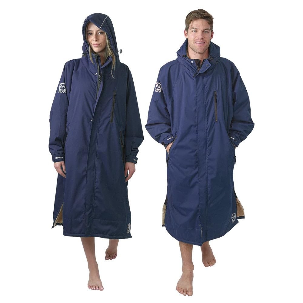 NIXY Oversize Changing Parka – Unisex, Recycled Waterproof Windproof, Blue M/L
