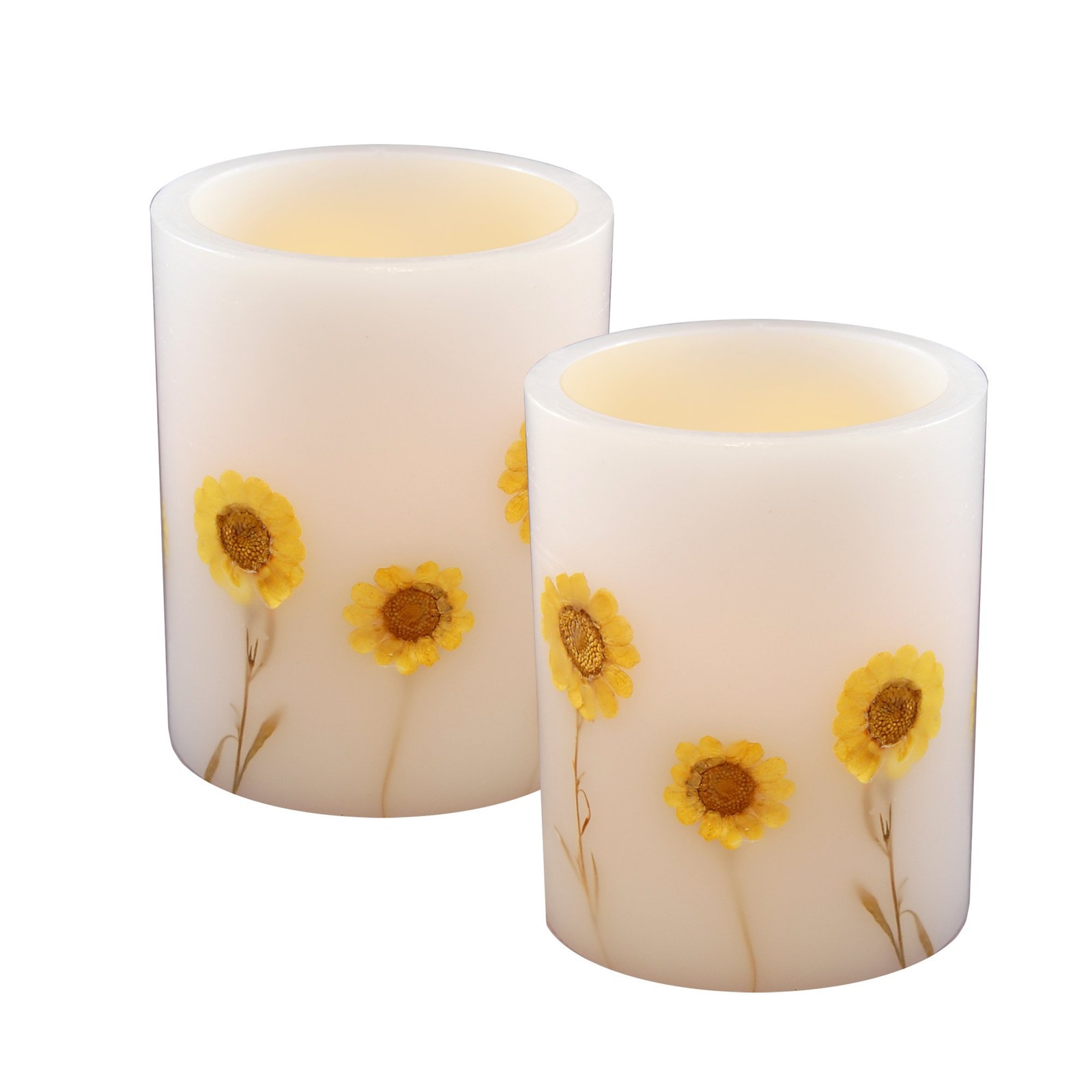 Lumabase Battery Operated Wax LED Candles Multicolor Set of 2 Standard Soy