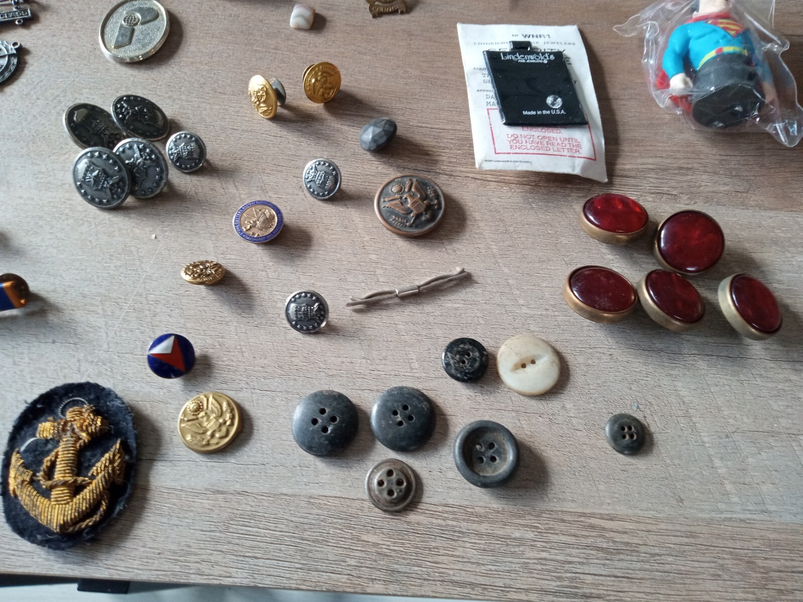 Lot Of 100+ Items Vintage Junk Draw Military Estate Sale/Jewerly& Old Items #214