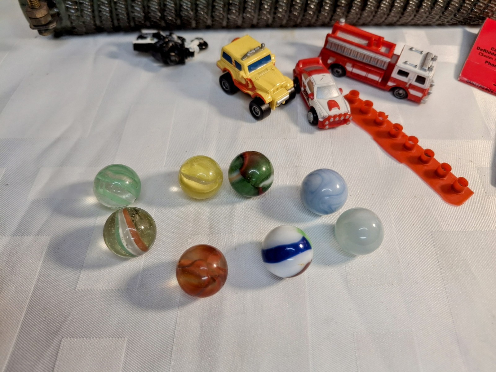 40+ Items Vintage Junk Drawer Lot Resistor, Marbles, Matches, Die Cast Flintlock