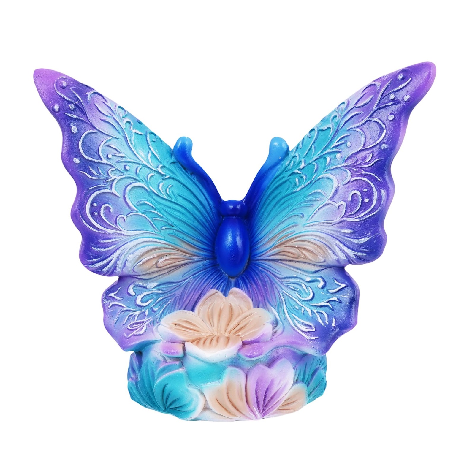 Butterfly Incense Burner Hand-Painted Resin 5x4x2.25 Nature Design Holder