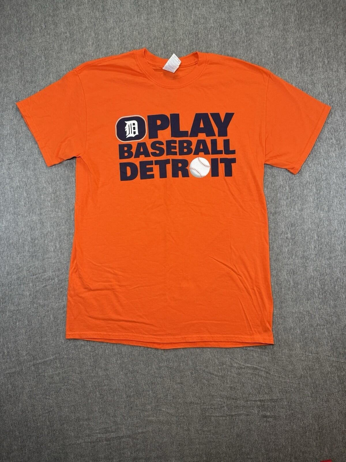Detroit Baseball T-Shirt (Gildan)- Medium/Orange/MLB/Tigers