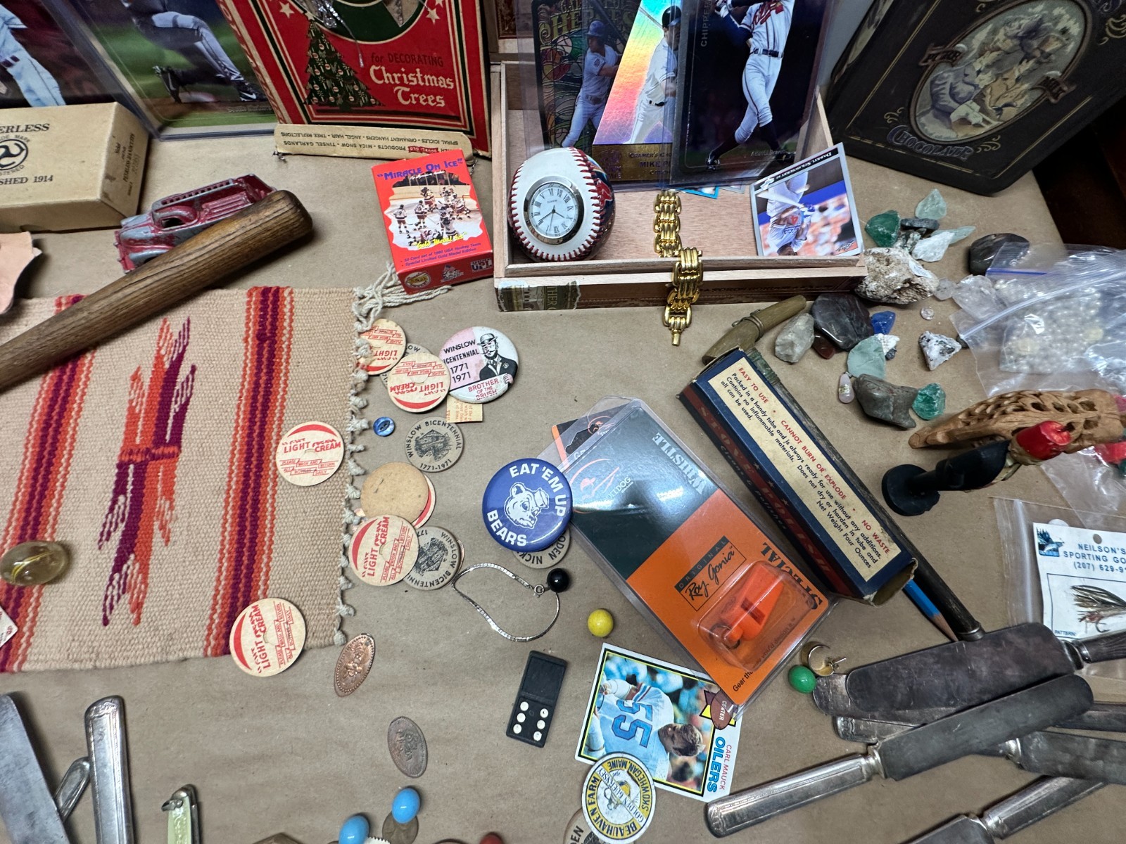 Junk Drawer Lot #5 – Random Antique Vintage Smalls – Coins Cards Jewelry Money