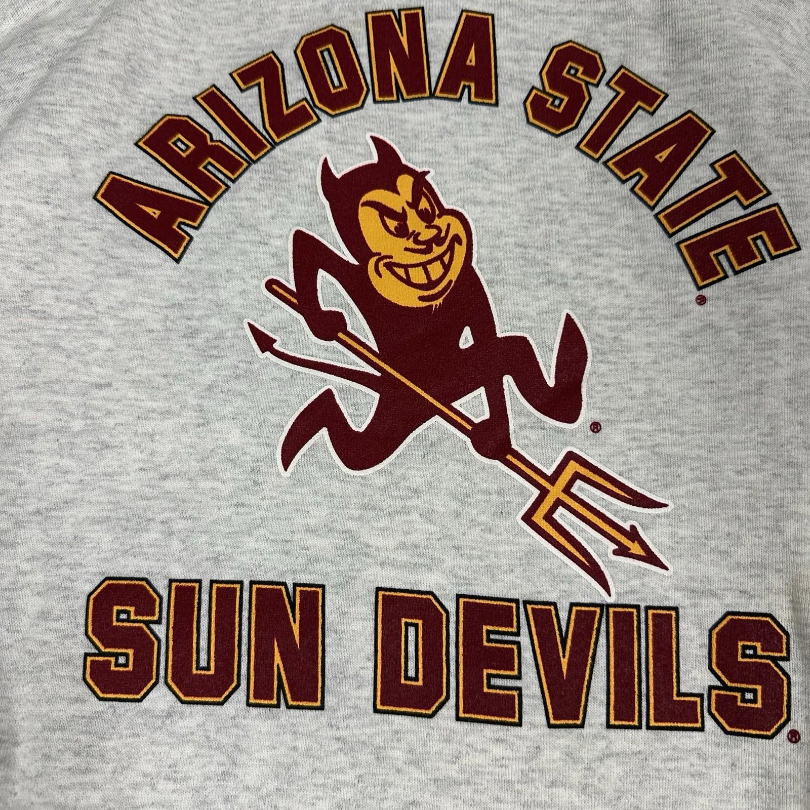 Vintage 90s Arizona State Sun Devils Hoodie Sweatshirt Nutmeg Men XL Plaid Lined