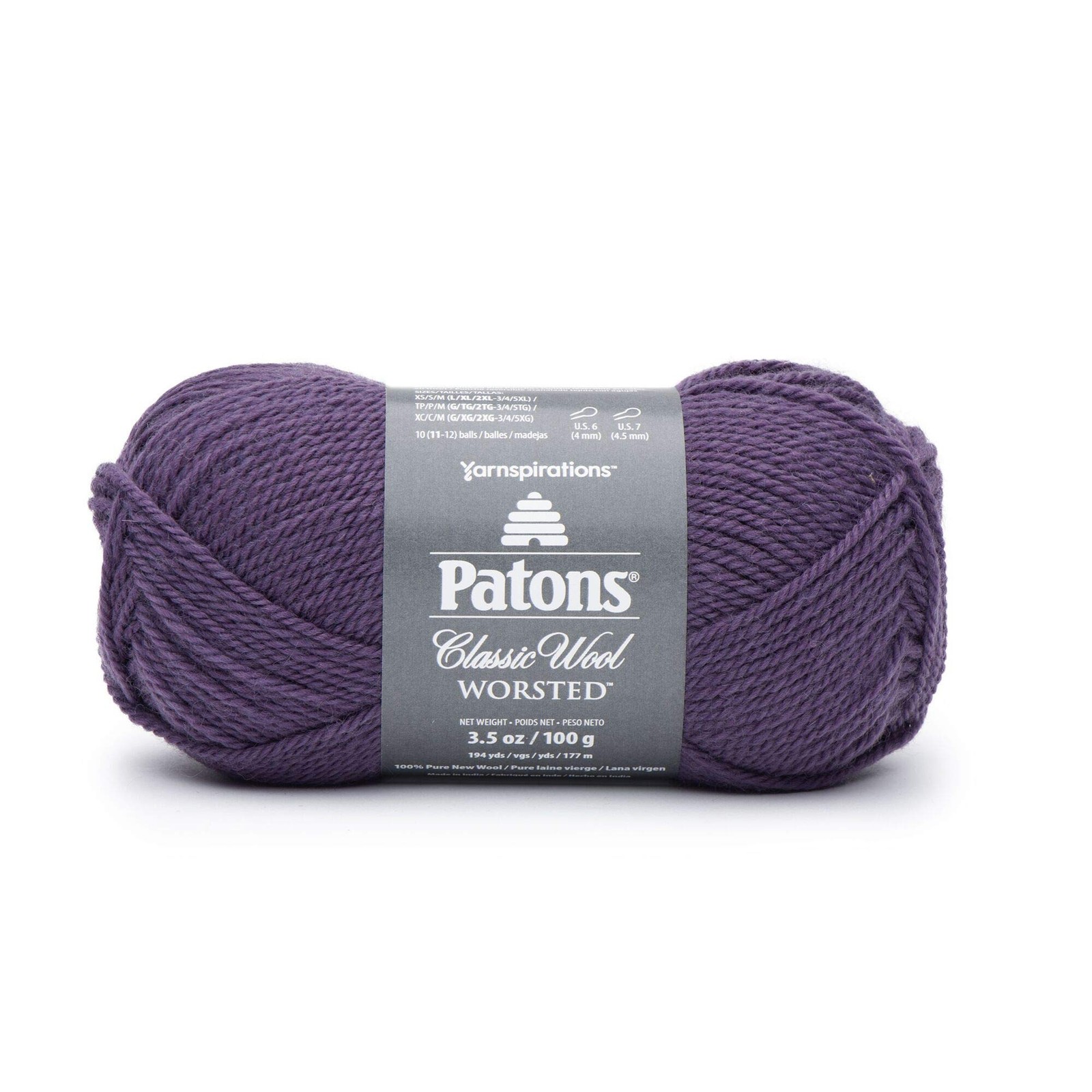 Patons Classic Wool Yarn, Gray Plum