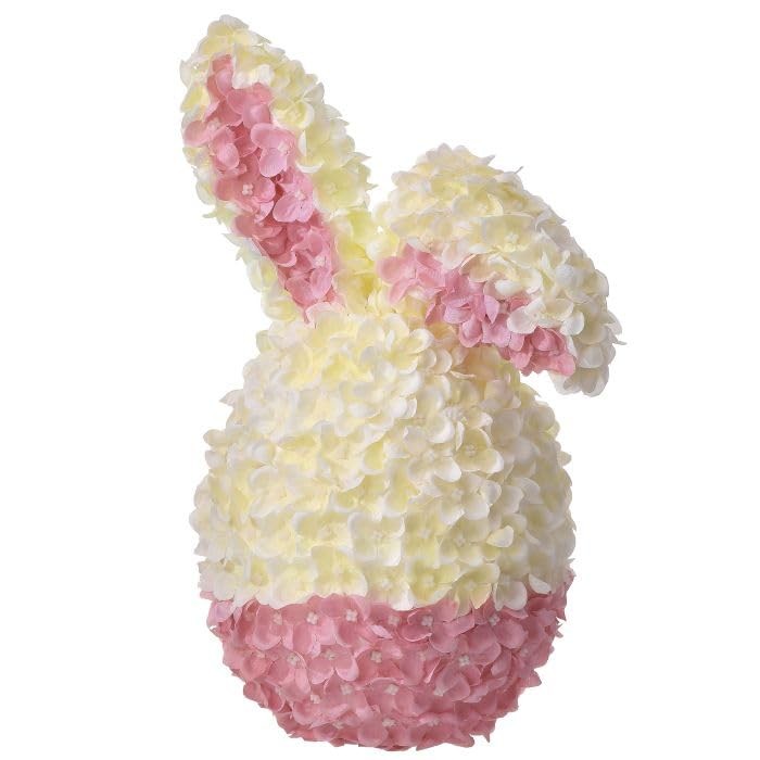 Regency International Hydrangea Easter Egg with Bunny Ears, 12-inch, Cream Pink