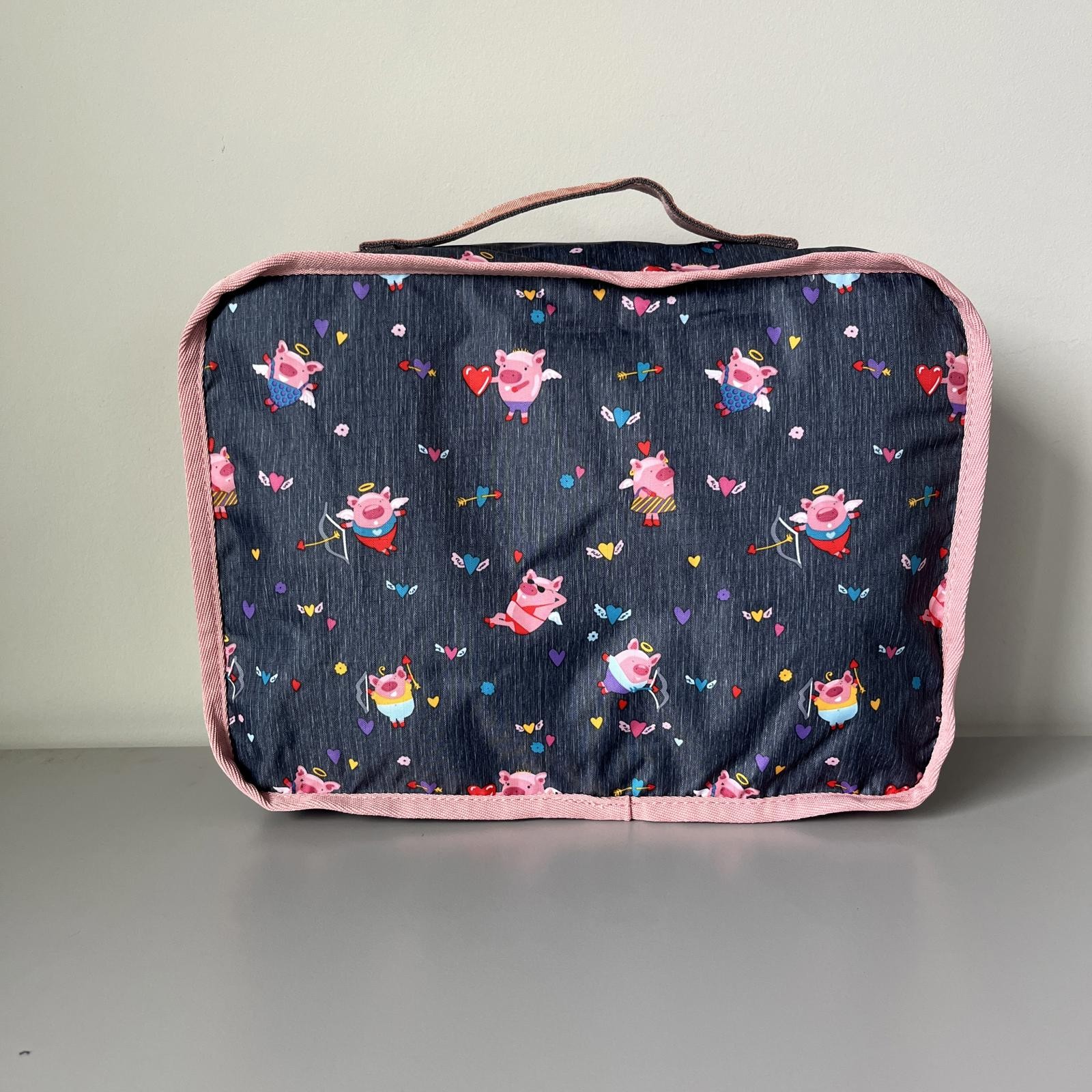Lesportsac Piggy Cupid Small Organizer in Dark Gray NWT