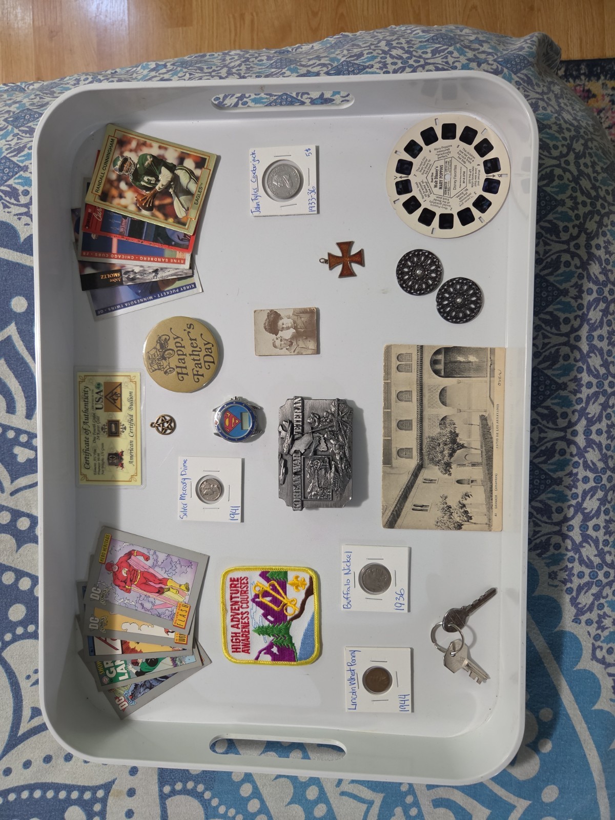 Vintage Junk Drawer Silver Dime And Gold Bar