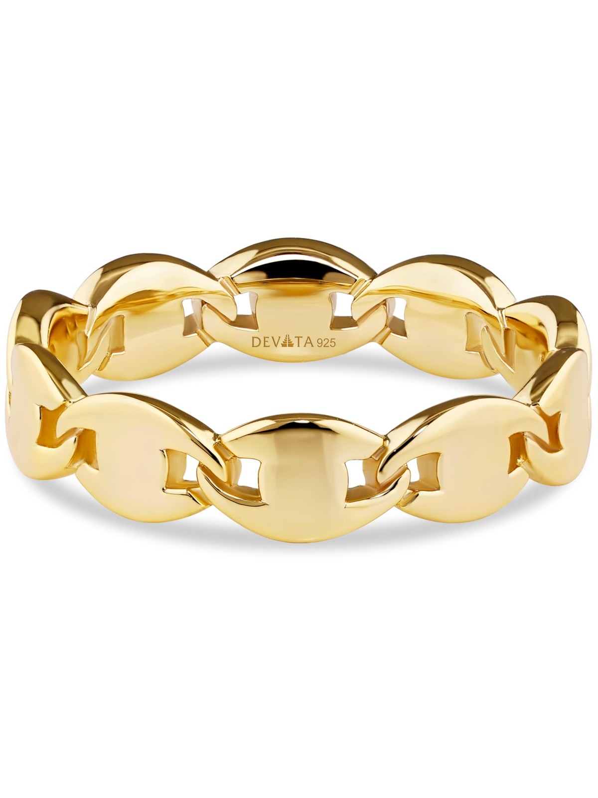 DEVATA Mariner Link Ring in Gold Plated Sterling Silver 925 LVR8321 (Size 07)
