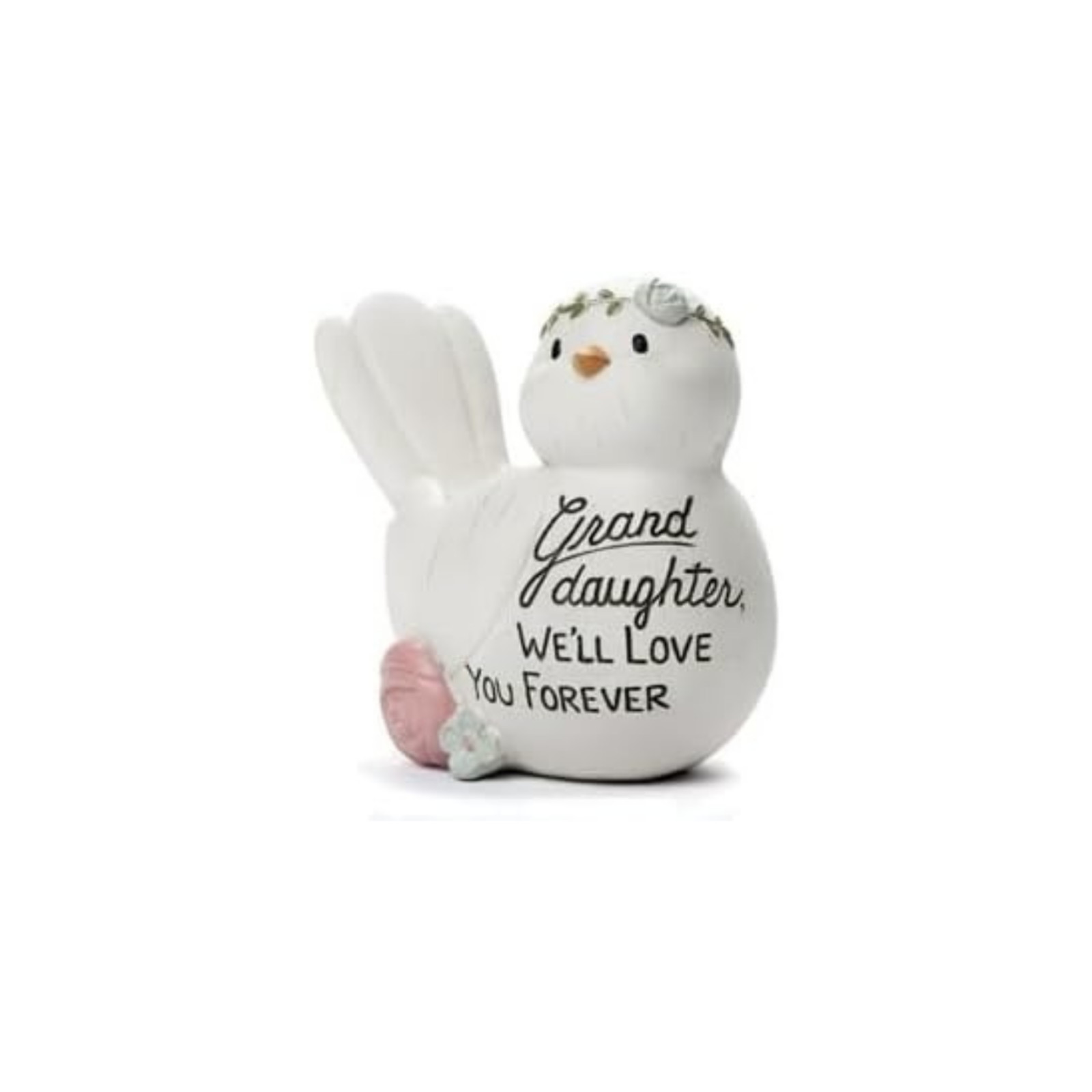 Blossom Bucket Granddaughter Bird Figurine, Graceful Resin, 3.25″ Length