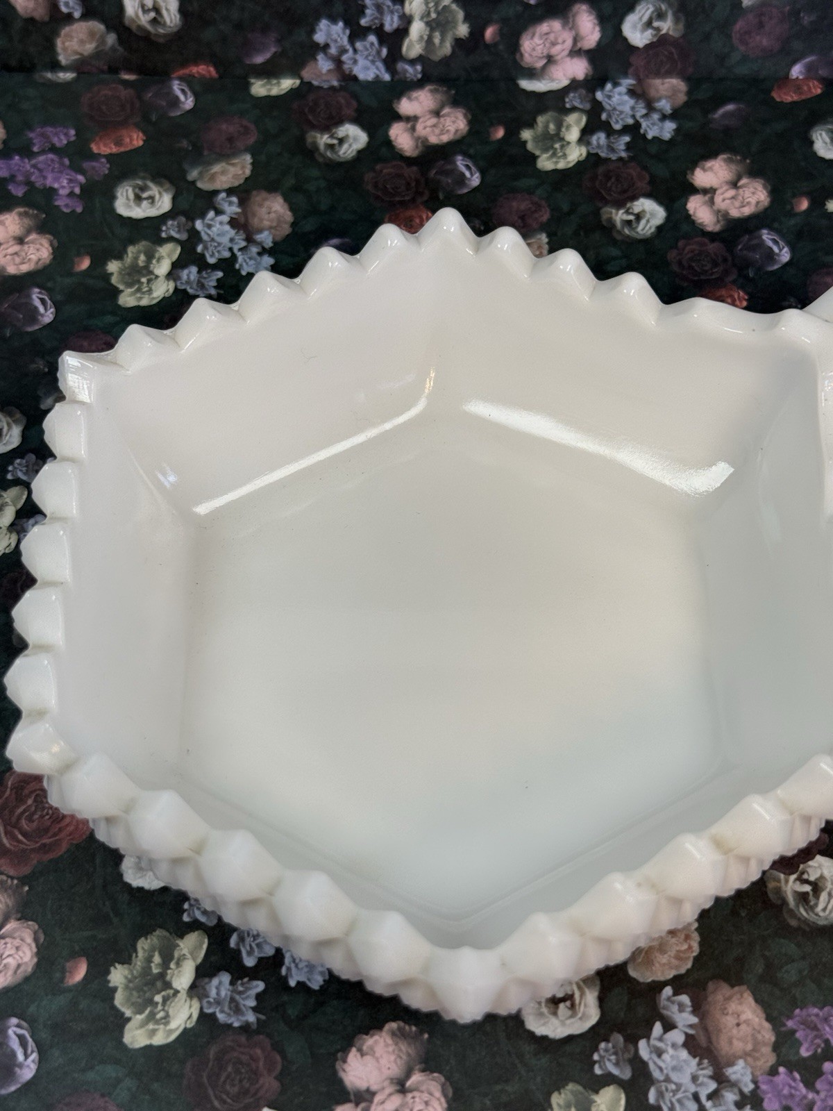 Vintage Westmoreland White English Hobnail Milk Glass Candy Dish