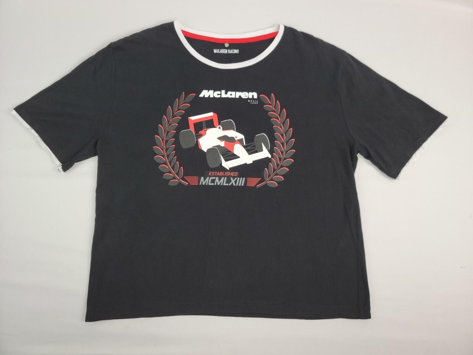 Honda McLaren Racing MP 4/4 1988 Shirt Mobil1 Men Sz Large (Wide) Black MCMLXIII