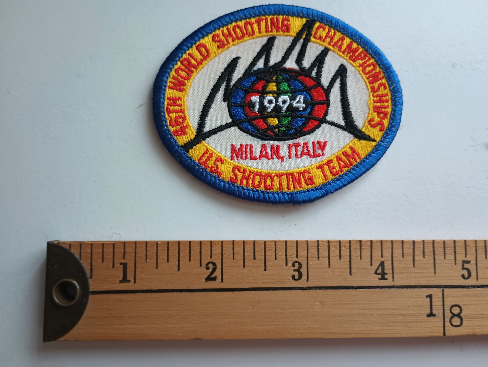 * 1994 WORLD SHOOTING GUN RIFLE USA TEAM MILAN ITALY PATCH CREST *