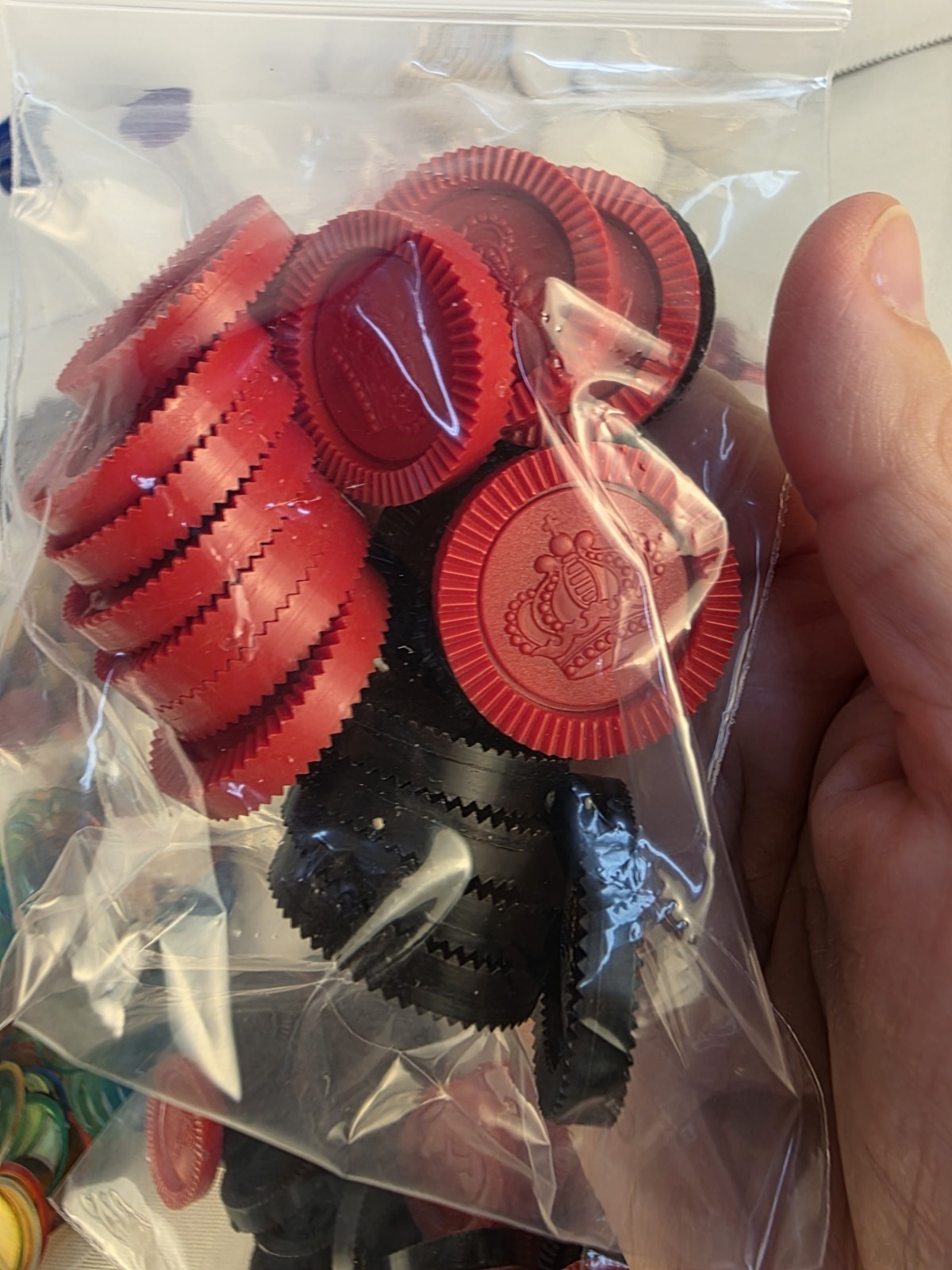 Junk Drawer Lot- Small Game Pieces Lot-Checkers, Dice, Bingo & Poker Chips,Timer