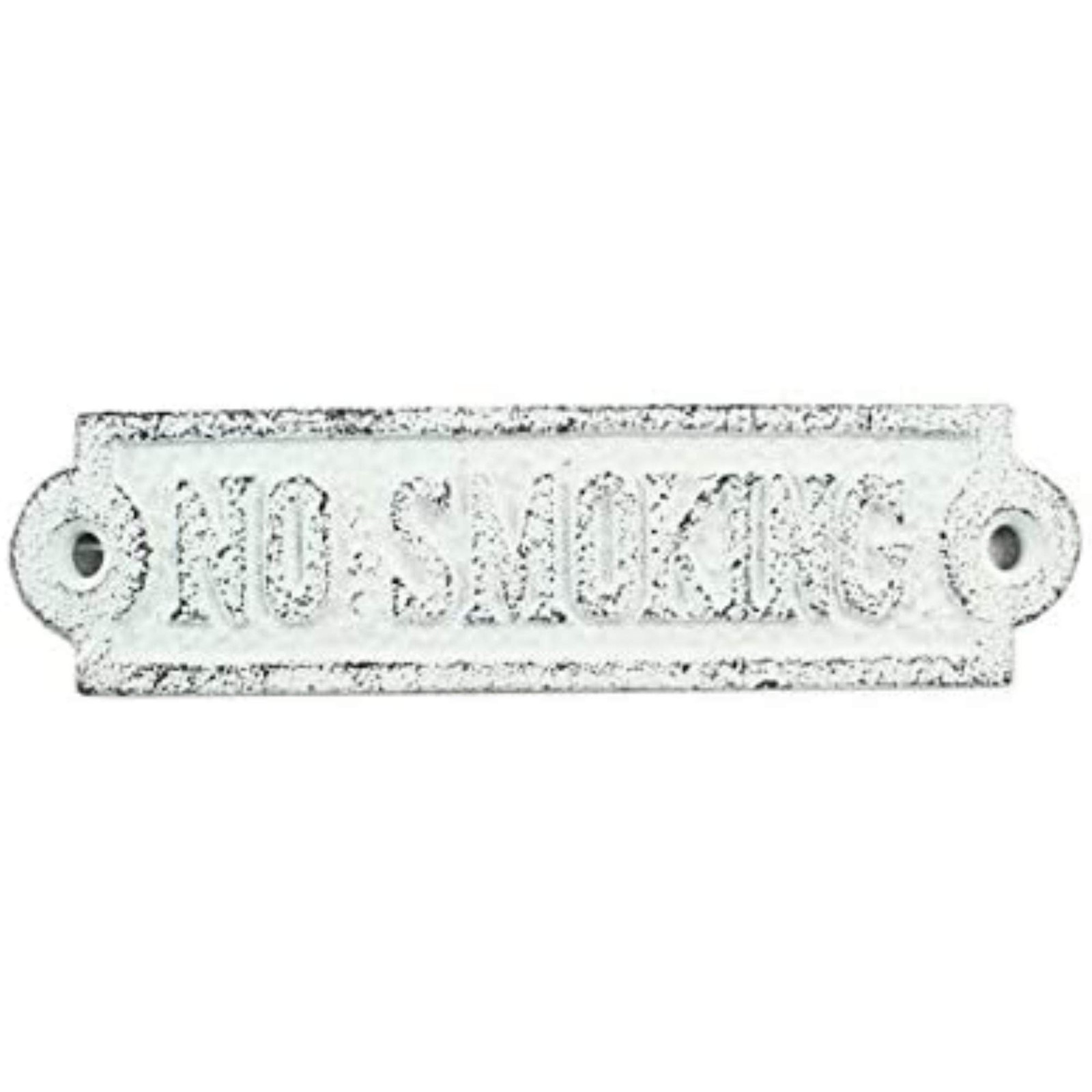 Cast Iron No Smoking Sign 6″ Whitewashed Beach Decor