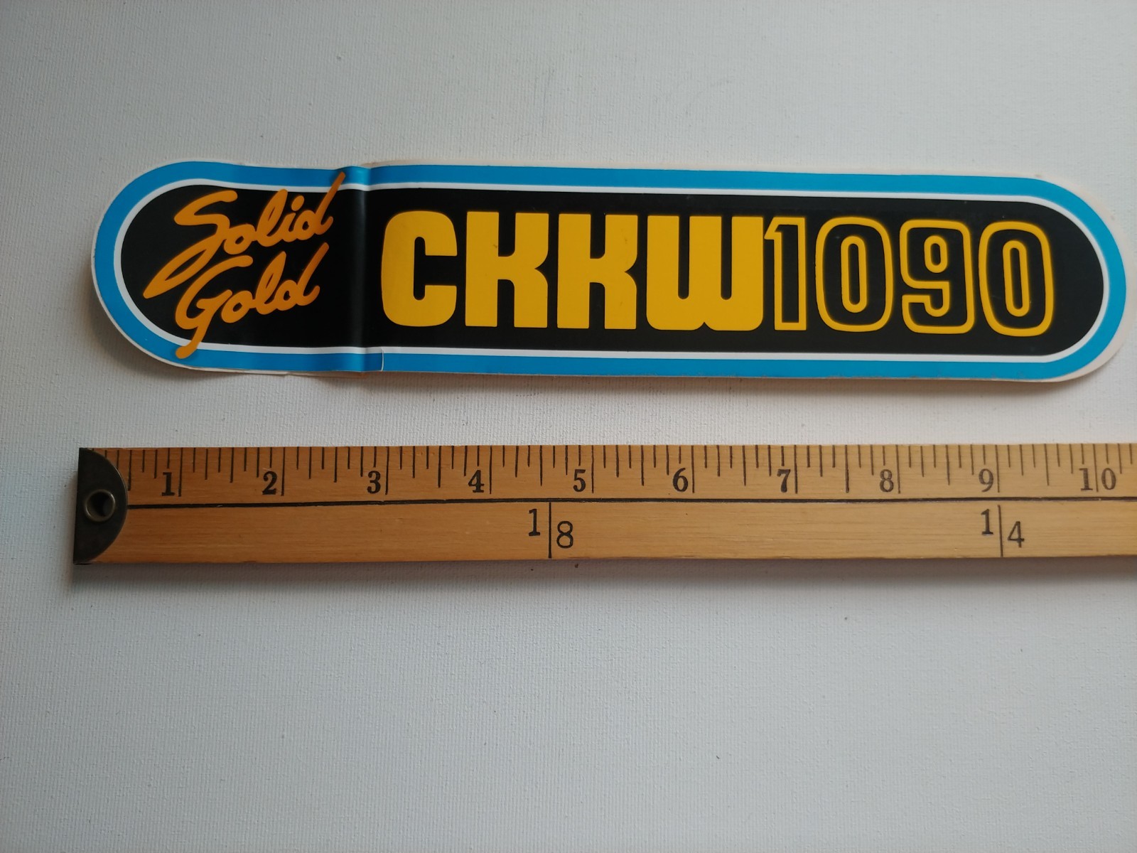 * 70S CKKW 1090 SOLID GOLD RADIO STATION BUMPER STICKER DECAL *