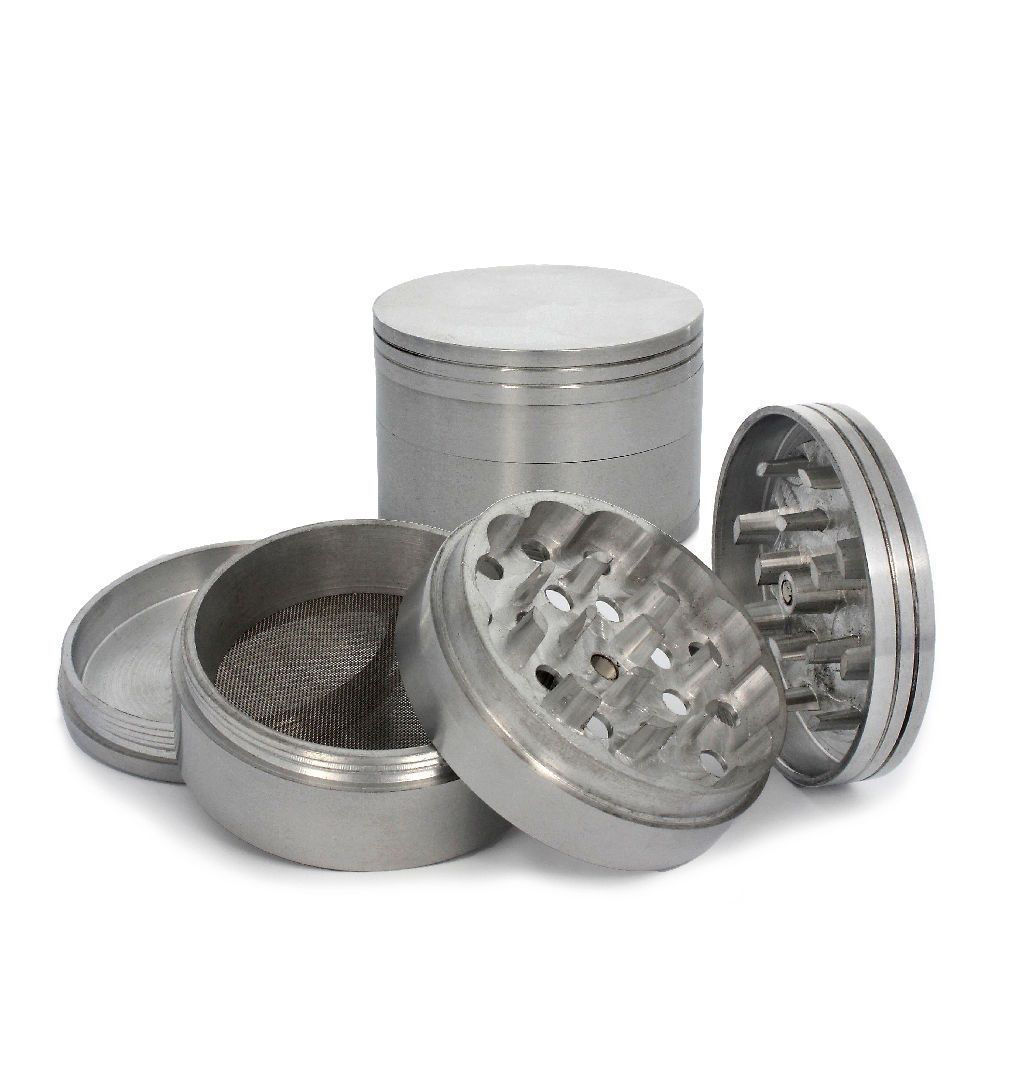 Metal Aluminum Herb Spice Grinder 4 Piece 2.5″ 63mm with Screen crusher gun BNSV