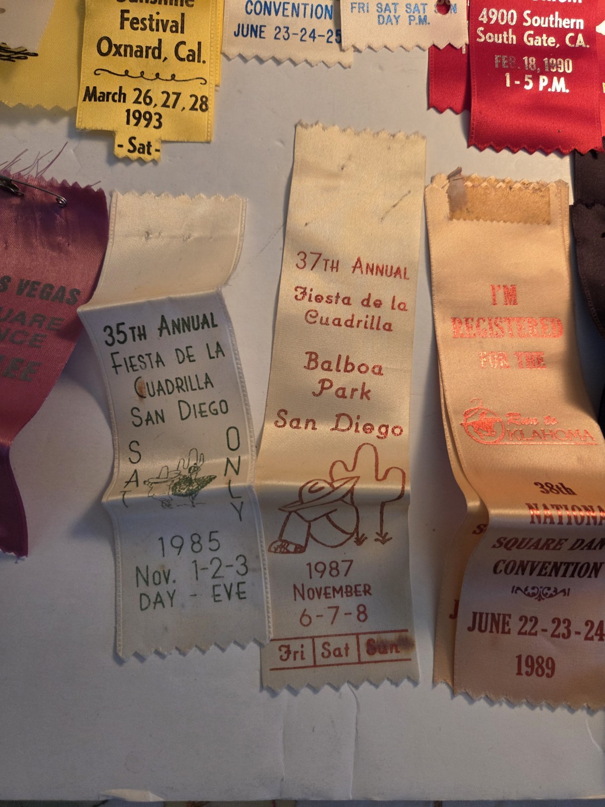 Vintage Square Dancing Ribbons Lot Of 20 Plus