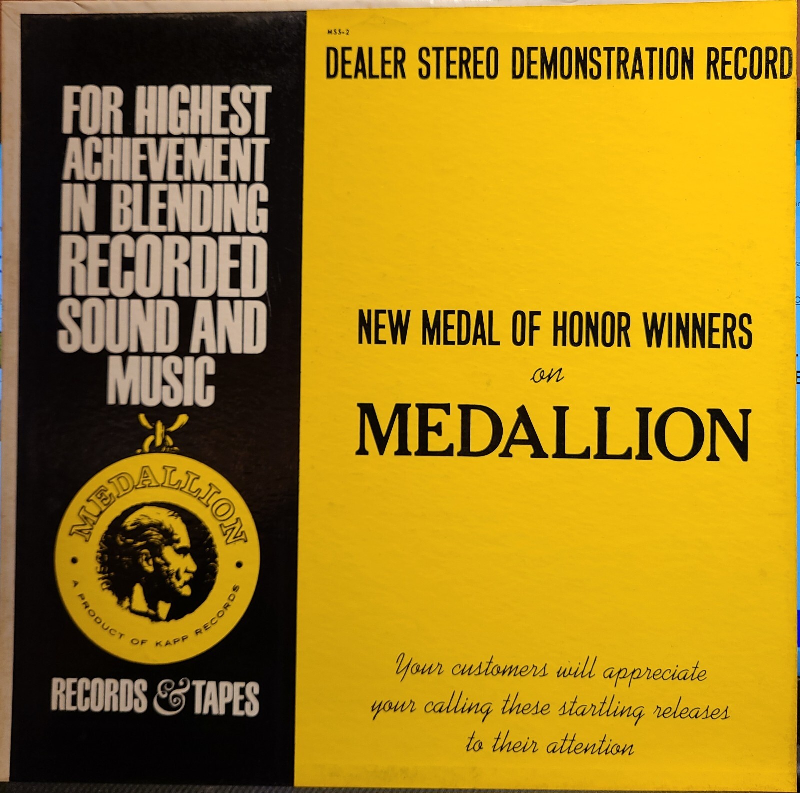 MEDALLION DEALER STEREO DEMONSTRATION RECORD — MSS 2 — UNKNOWN RELEASE DATE