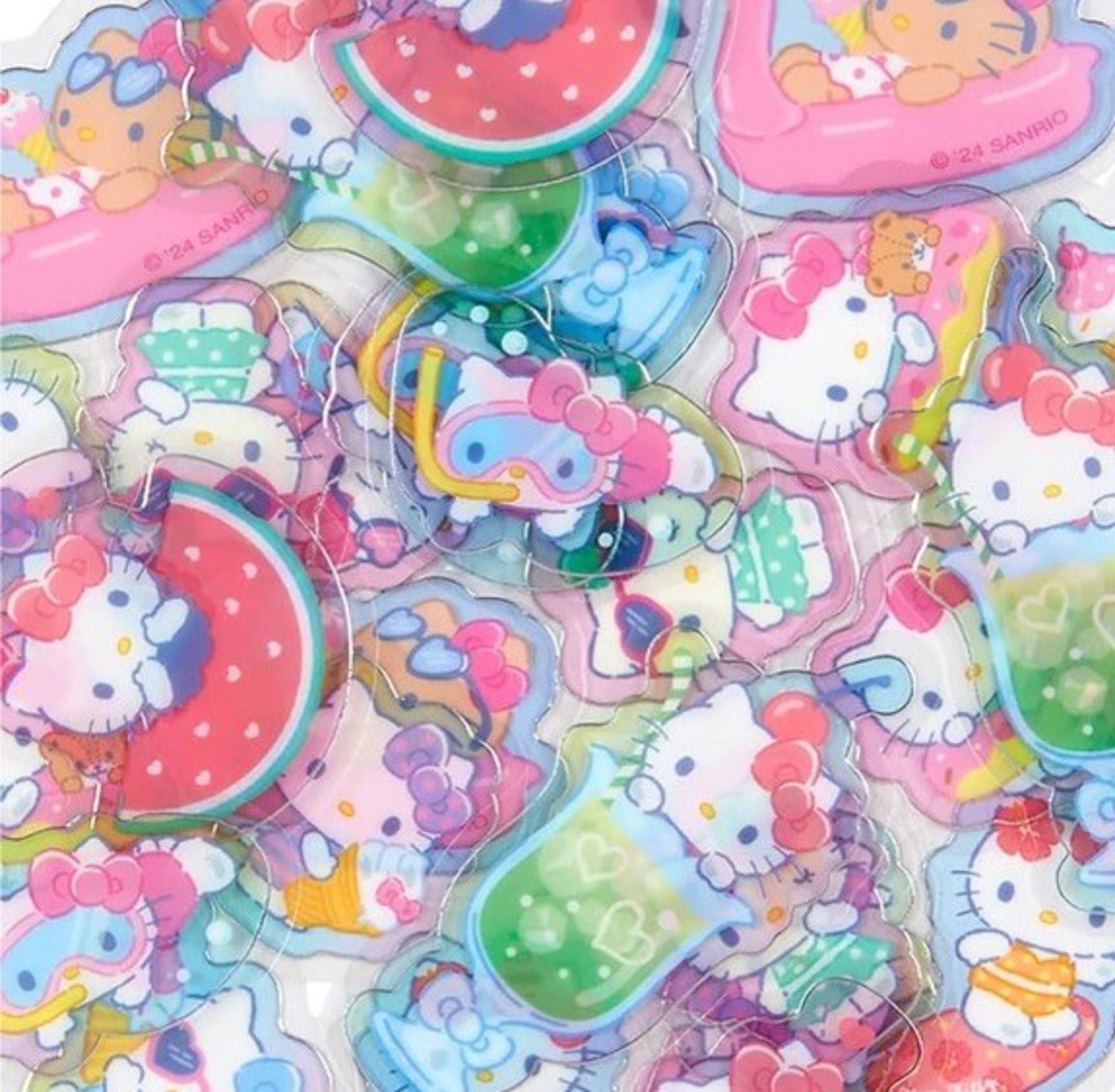 Sanrio Hello Kitty Mini Clear Stickers Summer Popsicle Decal Flakes US SELLER