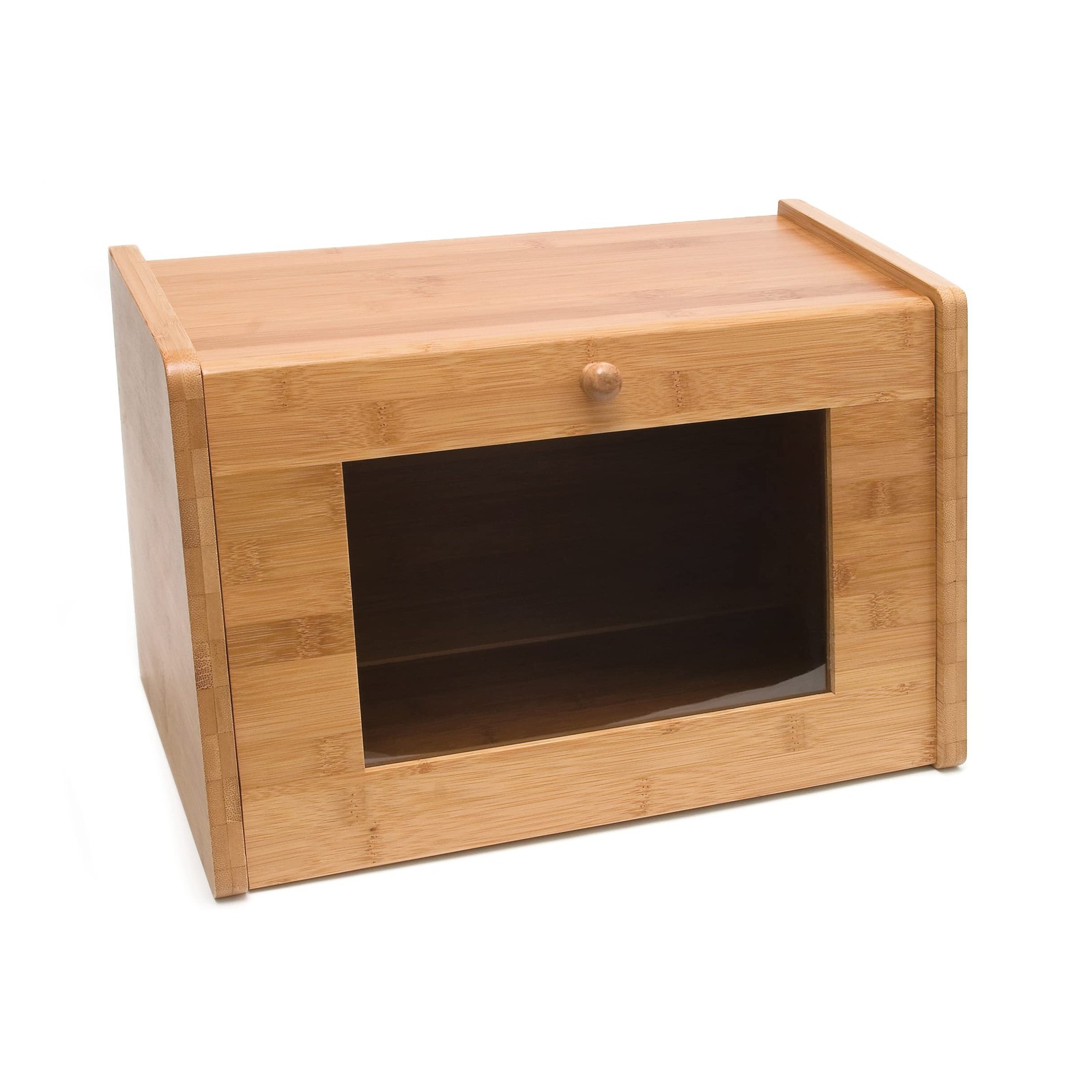 Lipper International 8847 Bamboo Bread Box with Tempered Glass Window, Tan