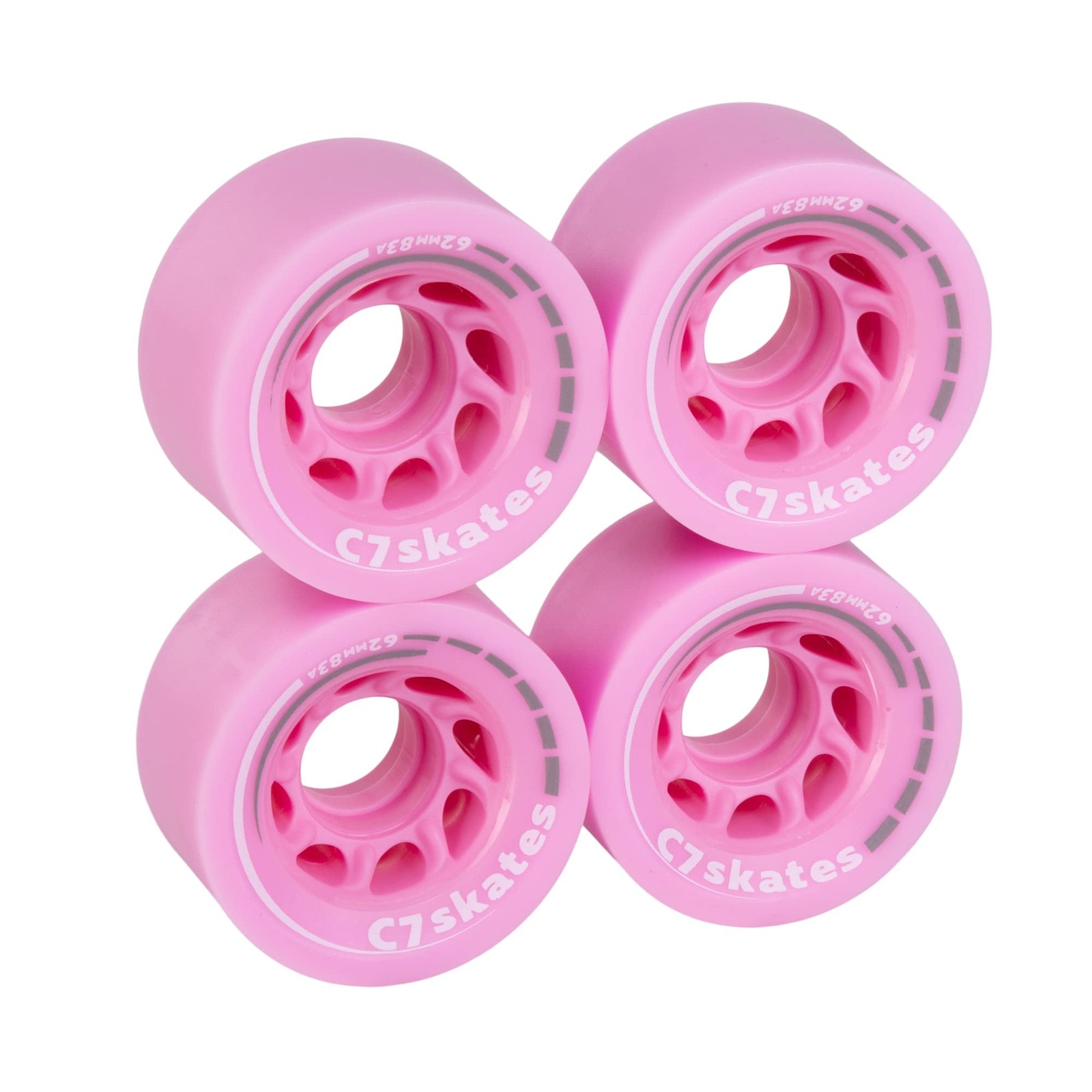 C SEVEN C7skates 62mm Roller Skate Wheels (Pink Lemonade)