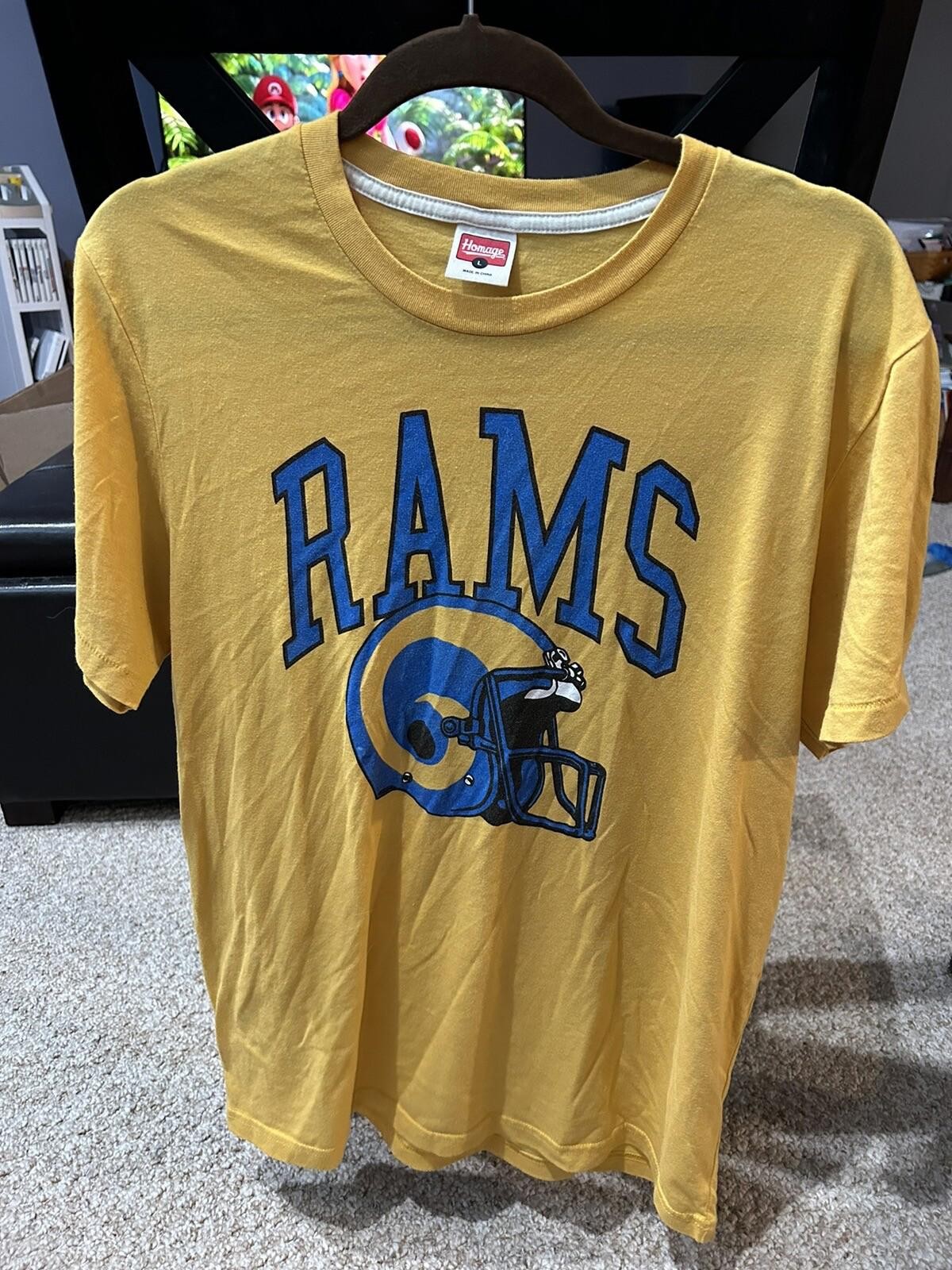 Homage Brand Los Angeles Rams T Shirt Mens Large