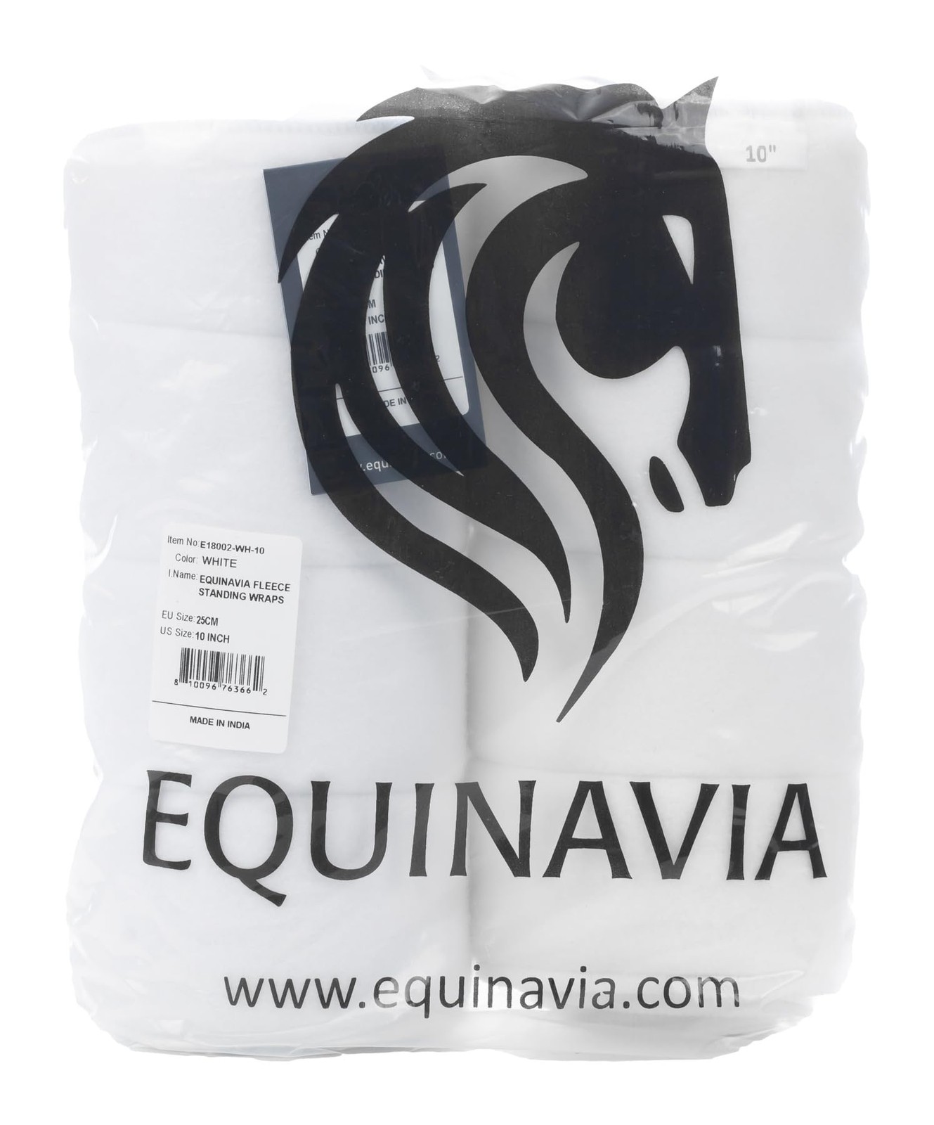 Equinavia No Bow Leg Wraps Pair White 14 in Horse Shipping Protection Wraps