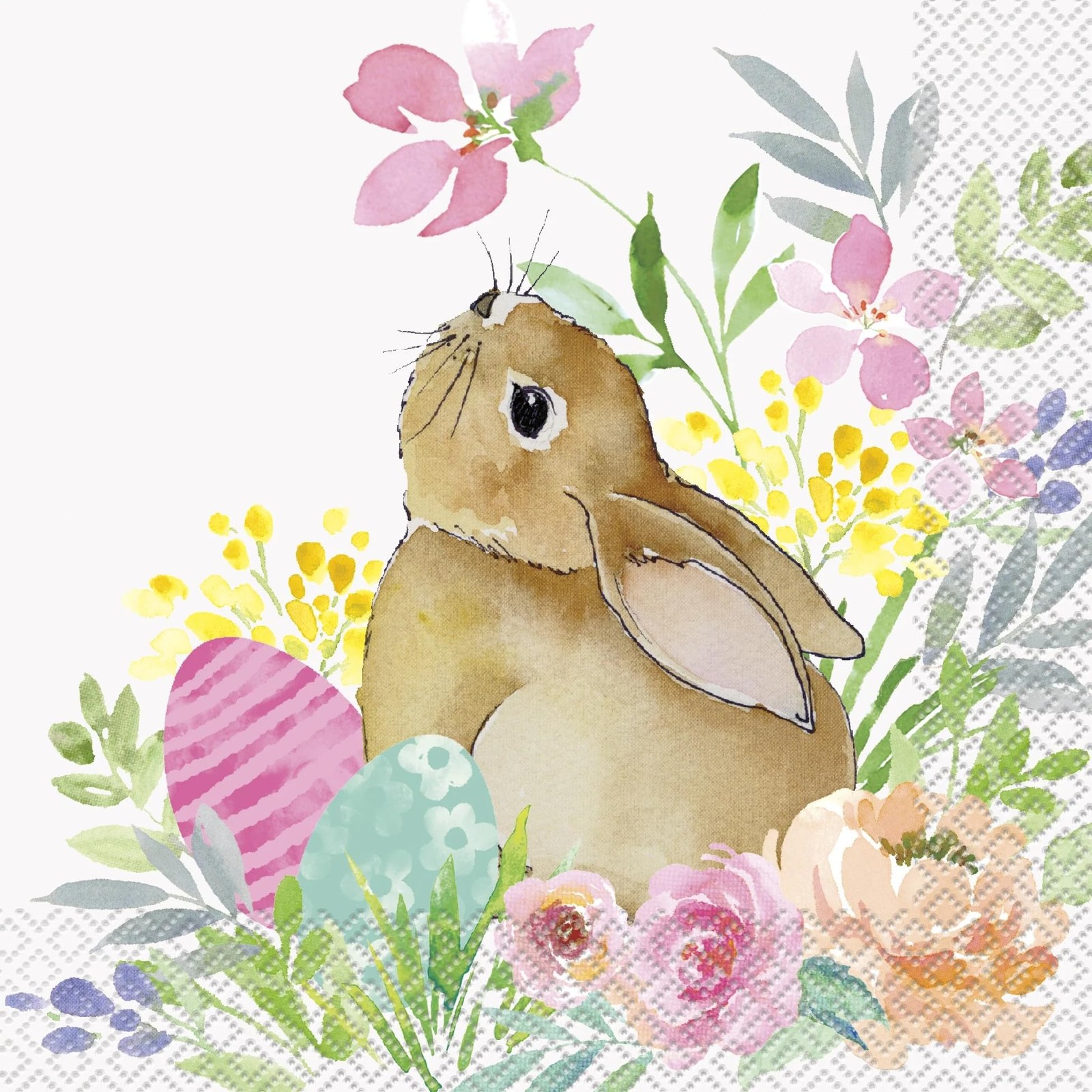 Unique Watercolor Pastel Easter Luncheon Napkins 6 5 x 6 5 Vibrant Multicolor