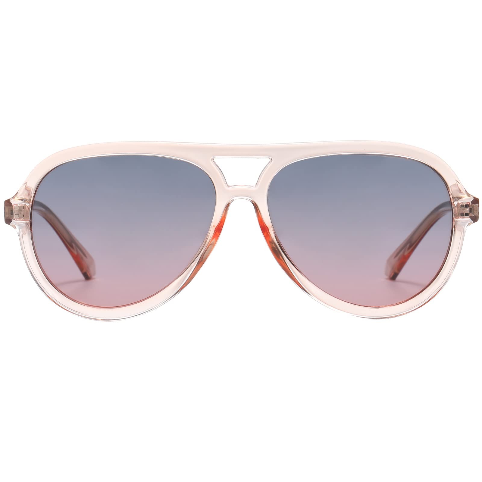 DUCO Retro Aviator Polarized Sunglasses Double Bridge Vintage DC1208