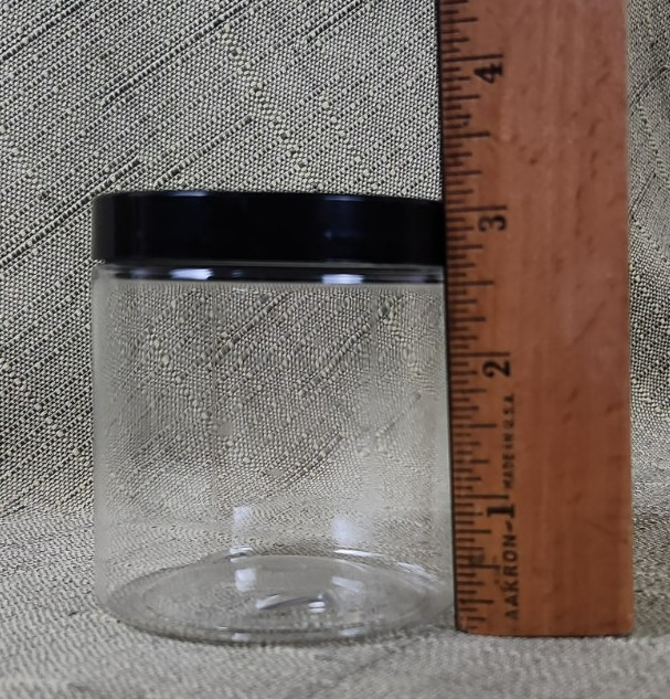 Junk Drawer Lot of 10 New Clear Plastic Containers with Black Lids, Two Sizes