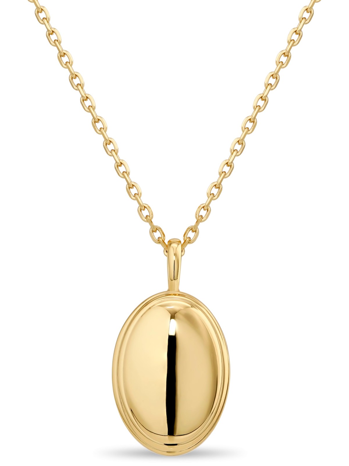 DEVATA Contour Dome Pendant Necklace Gold Plated Sterling Silver 925 Adjustable