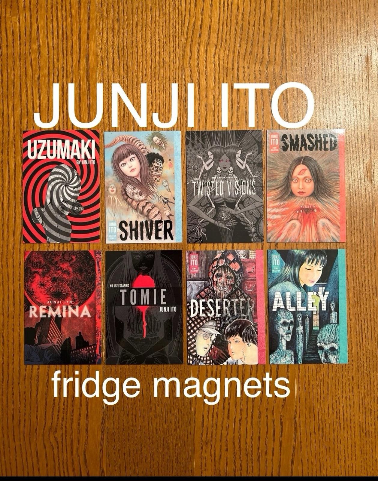Junji Ito FRIDGE MAGNETS book cover art Japanese horror comics strange drawings