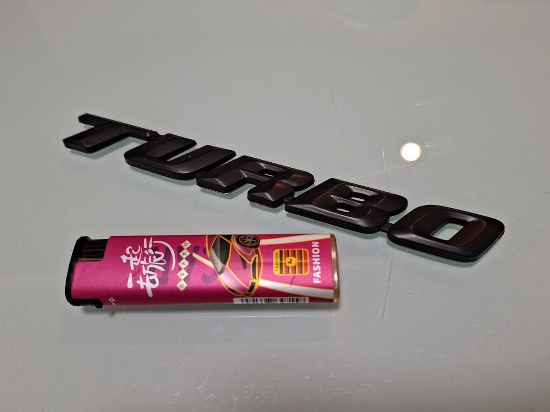 ● TURBO ABS cutout letter type mud black emblem new!